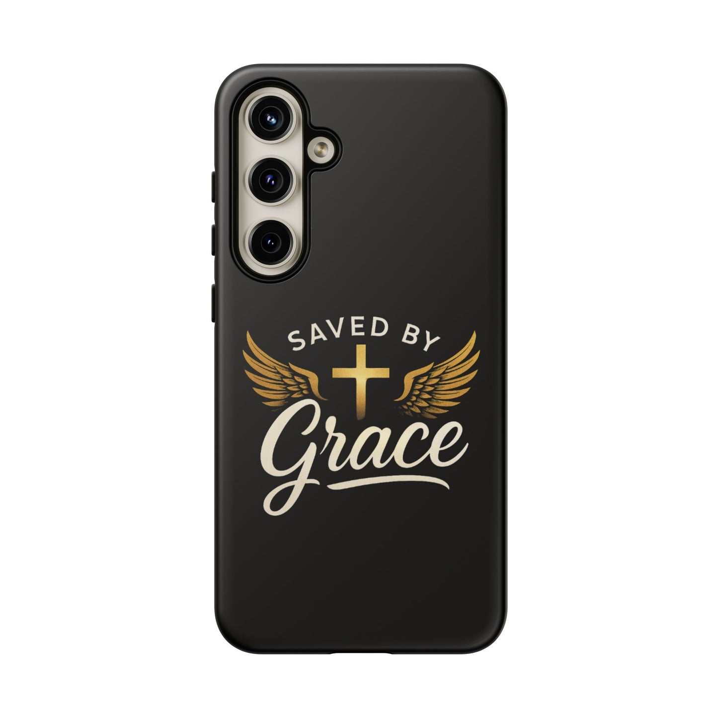 Christian Phone Case - Saved by Grace Design, Unique Gift for Believers, Inspirational Accessory, Stylish Christian Decor
