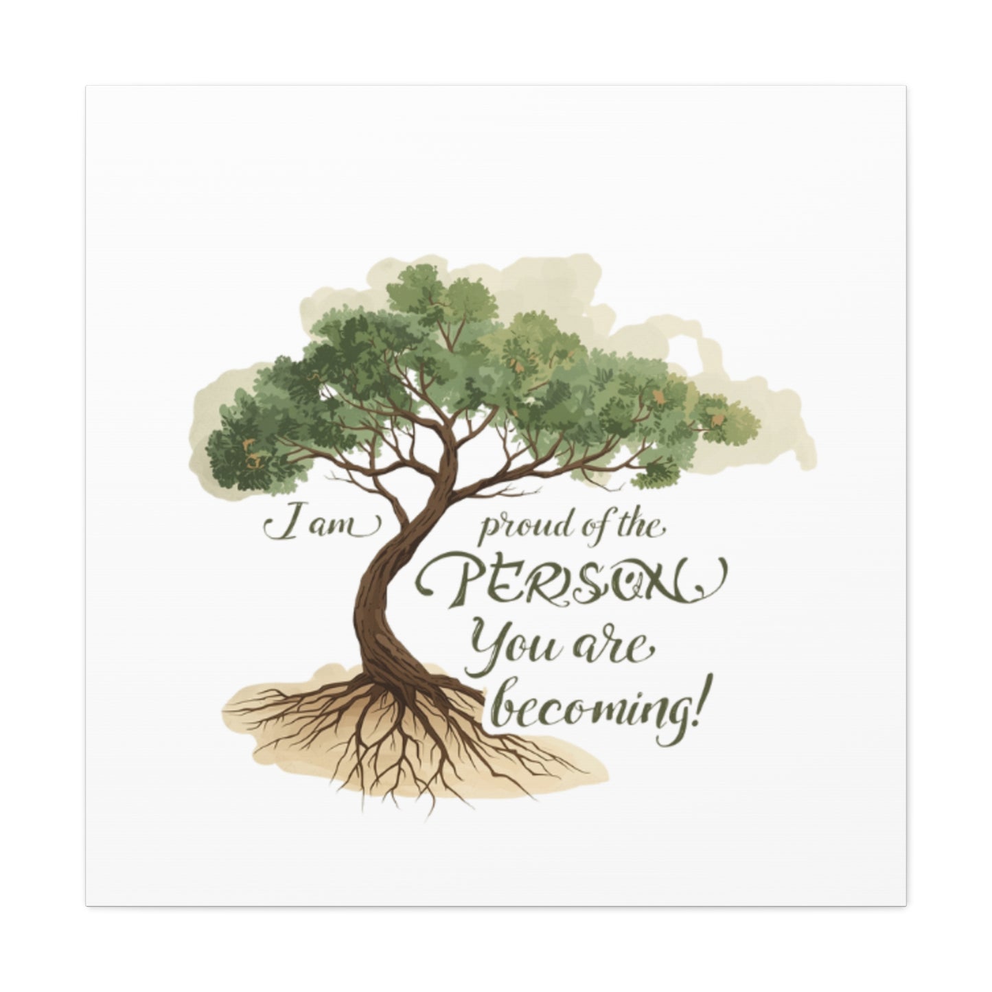 Tree of Growth Inspirational Quote Matte Canvas