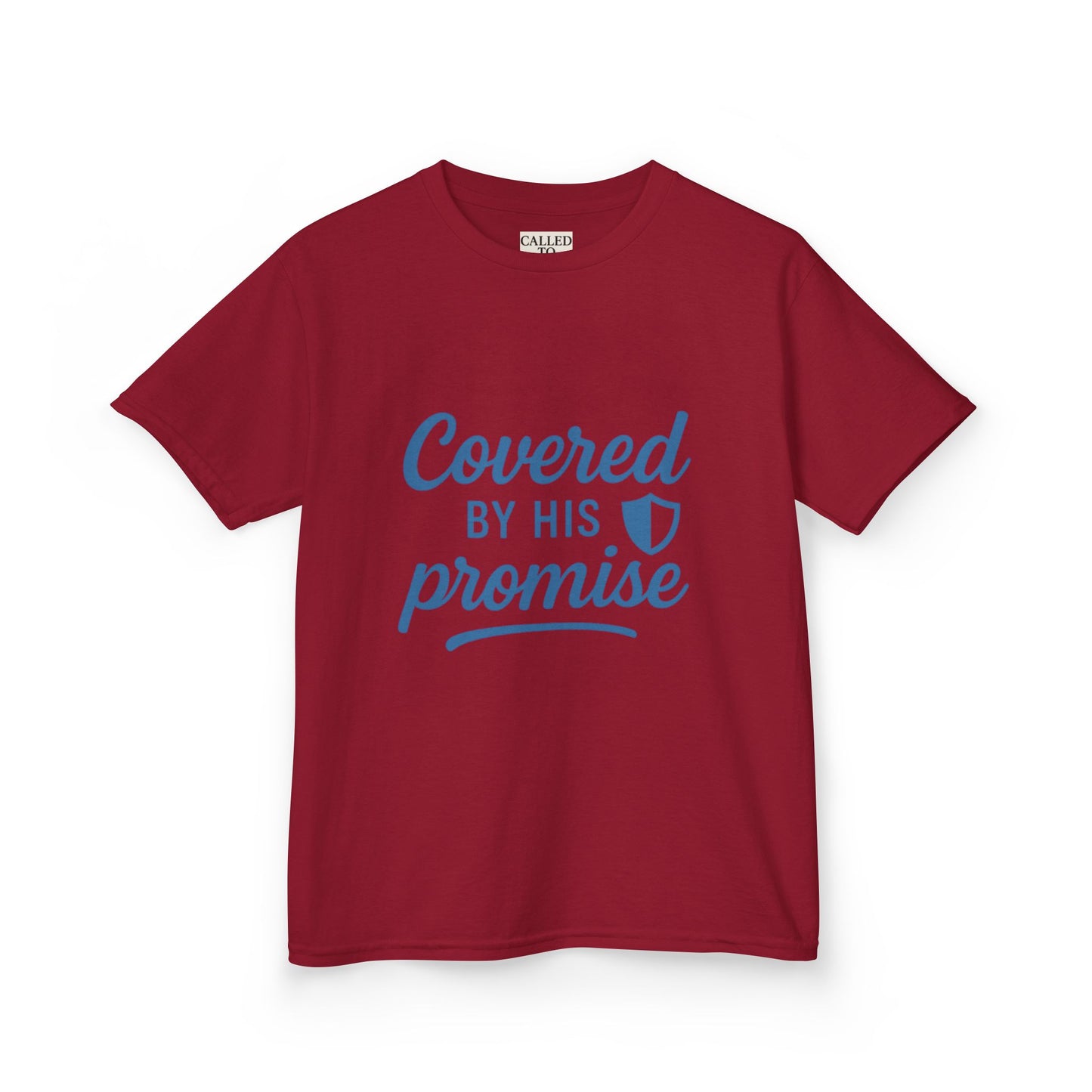 Inspirational Kids Tee - Covered by His Promise, Faith-Based Christian Shirt