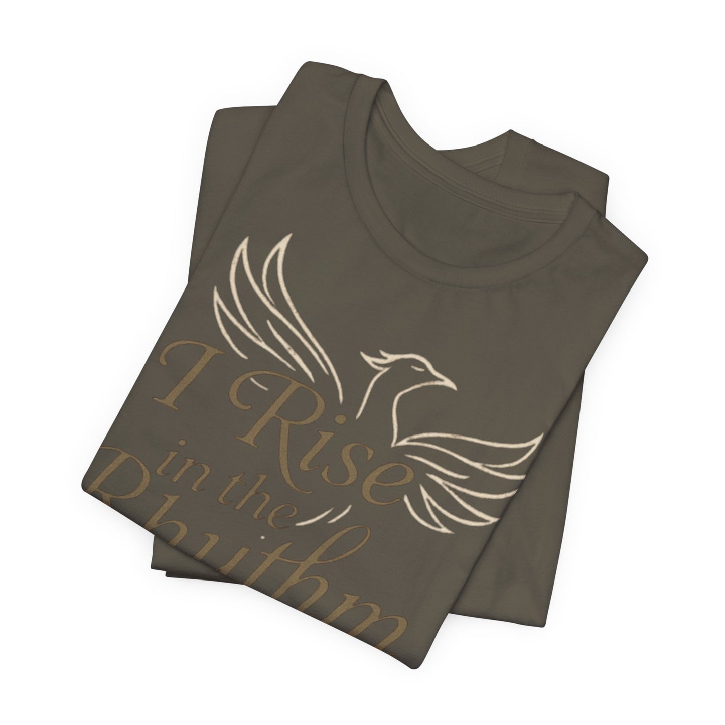 Inspirational Vibe Short Sleeve Tee - I Rise in the Rhythm of My Calling, Motivational Gift, Positive Affirmation Shirt, Self-Care