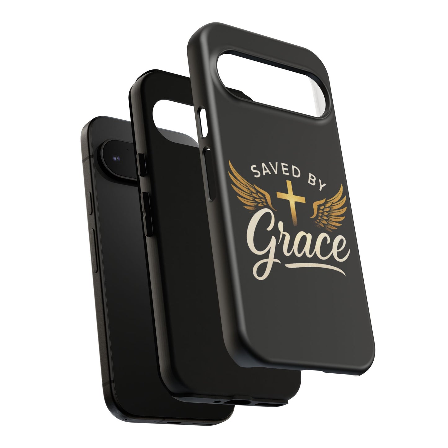 Christian Phone Case - Saved by Grace Design, Unique Gift for Believers, Inspirational Accessory, Stylish Christian Decor
