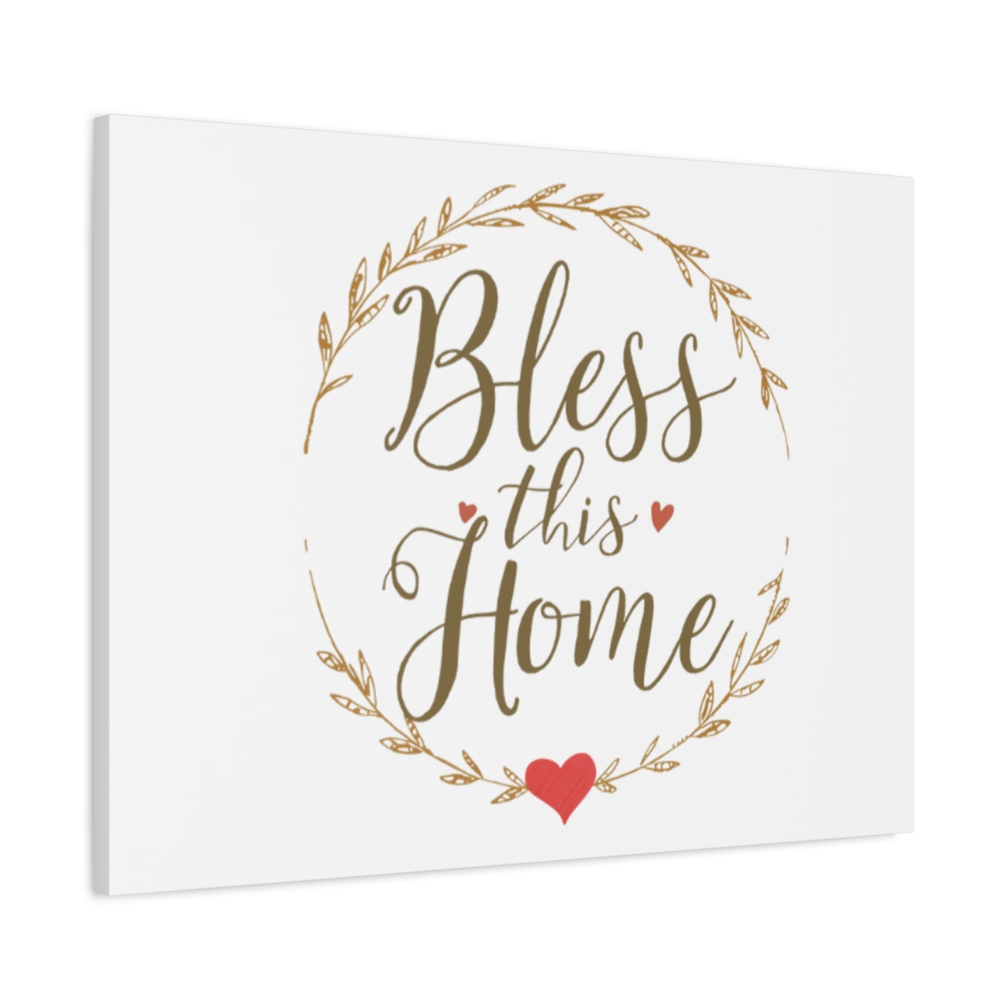 Bless This Home laurel wreath wall art Canvas | Matte Stretched 1.25"