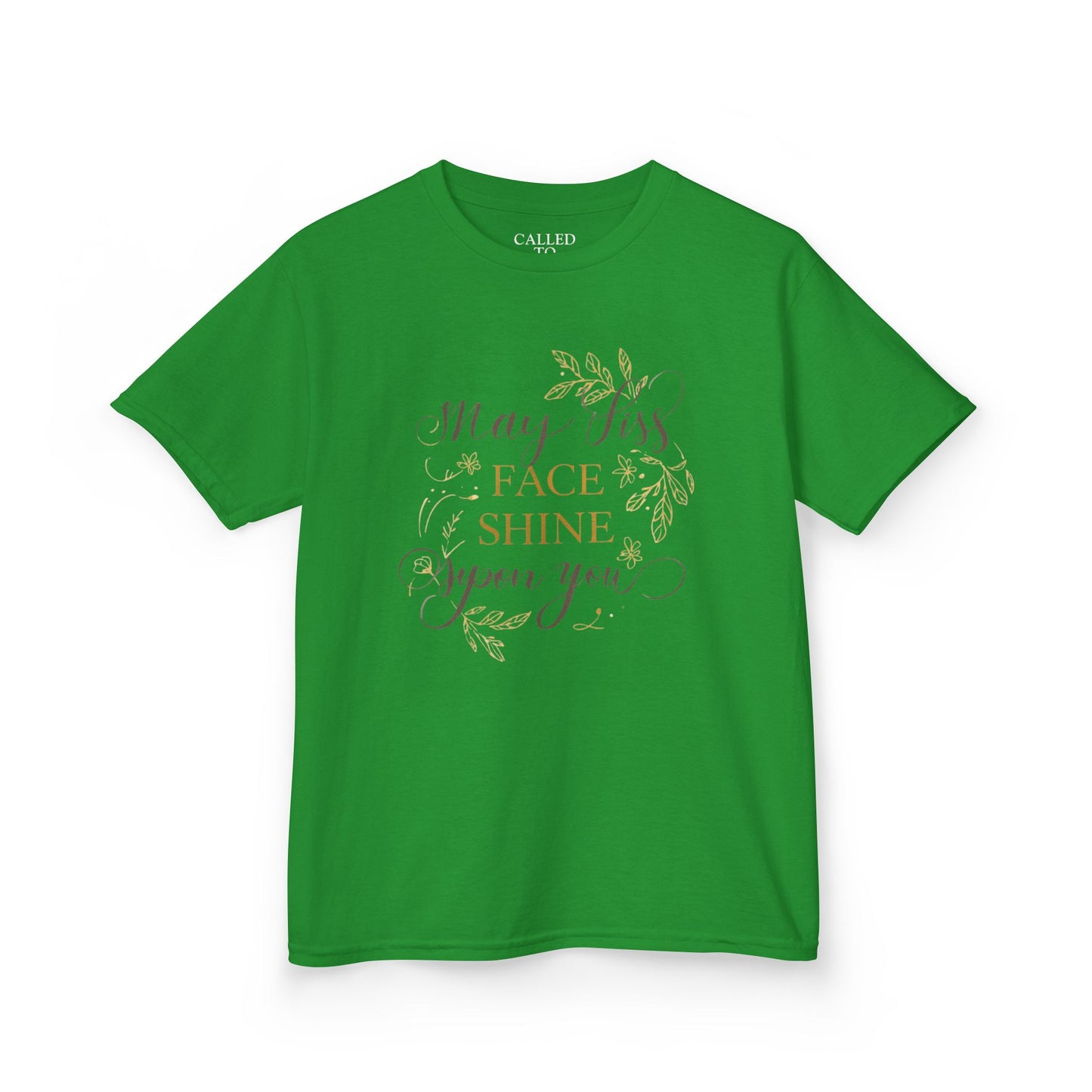 Gold Script Laurel 'Seen and Steady' Kids Tee | Metallic Keepsake Shirt