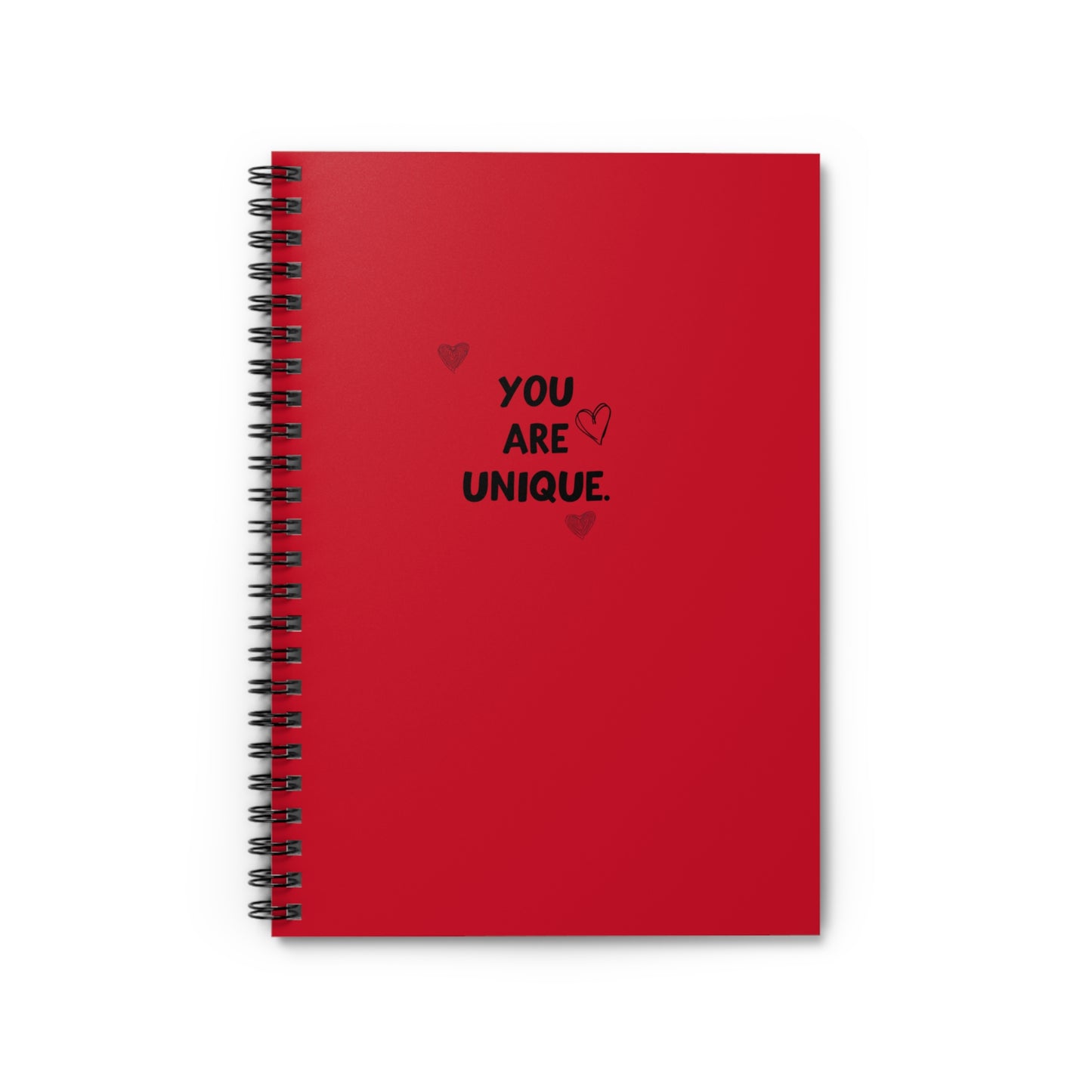 You Are Unique notebook Spiral Notebook | 6x8 ruled journal, red cover