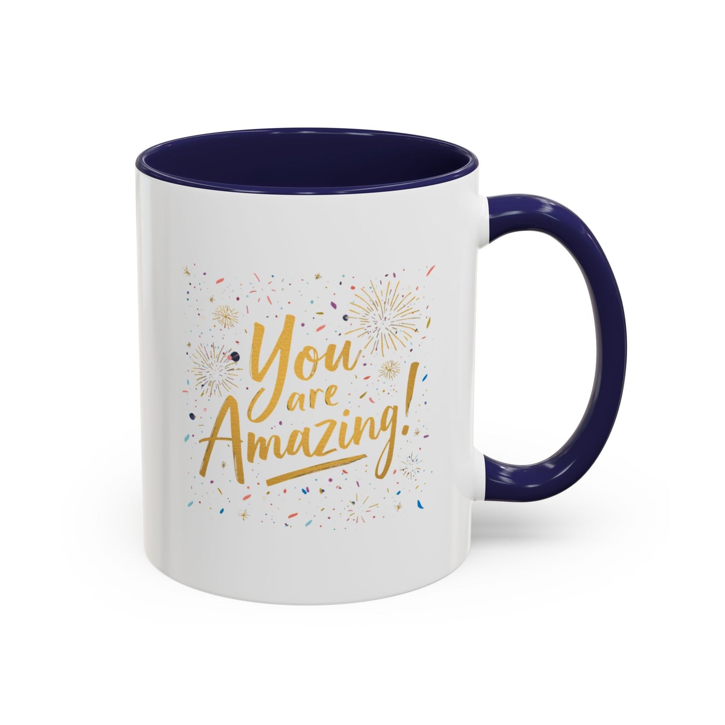 You Are Amazing Hand-Lettered Confetti Mug, Ceramic Coffee Mug