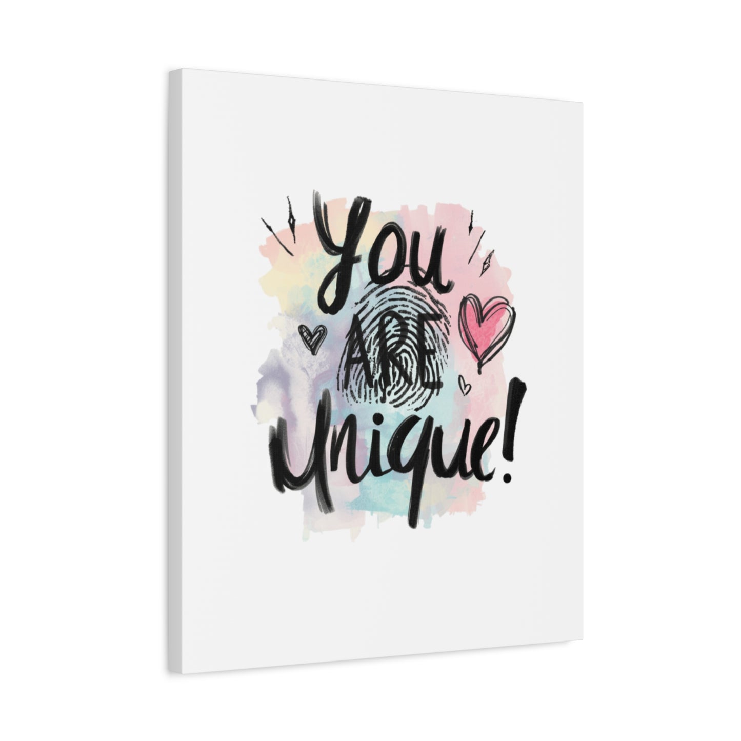 You Are Unique fingerprint heart canvas
