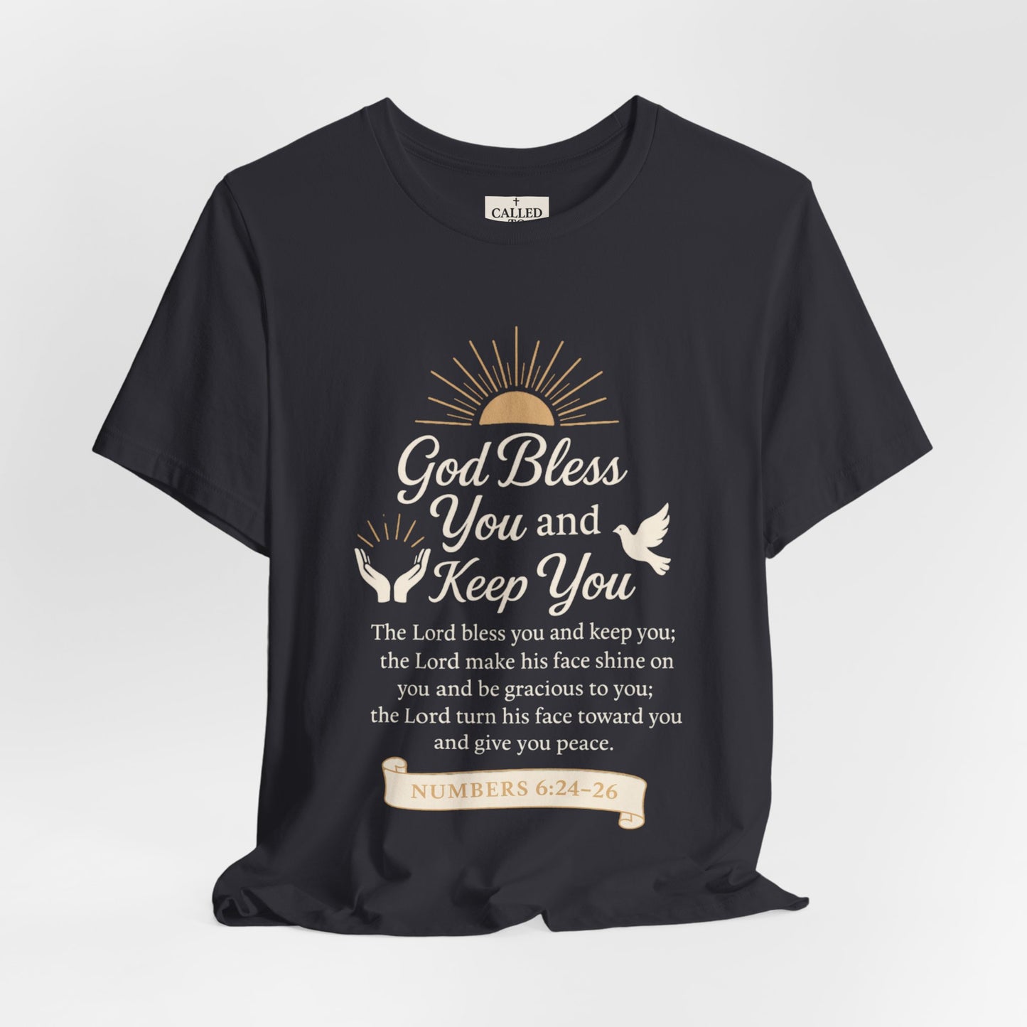 Faith-Inspired Unisex Tee, God Bless You and Keep You Christian Gift Shirt