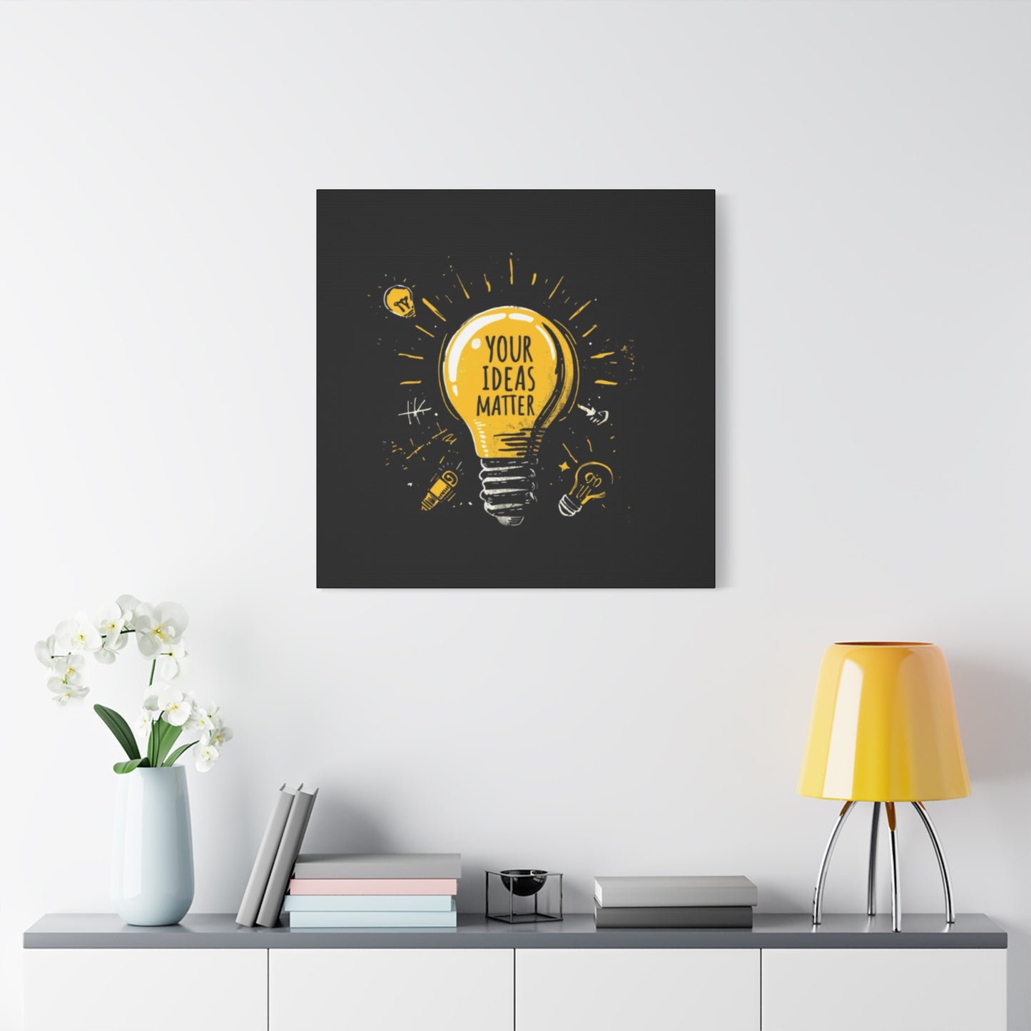 Your Ideas Matter lightbulb Matte Canvas