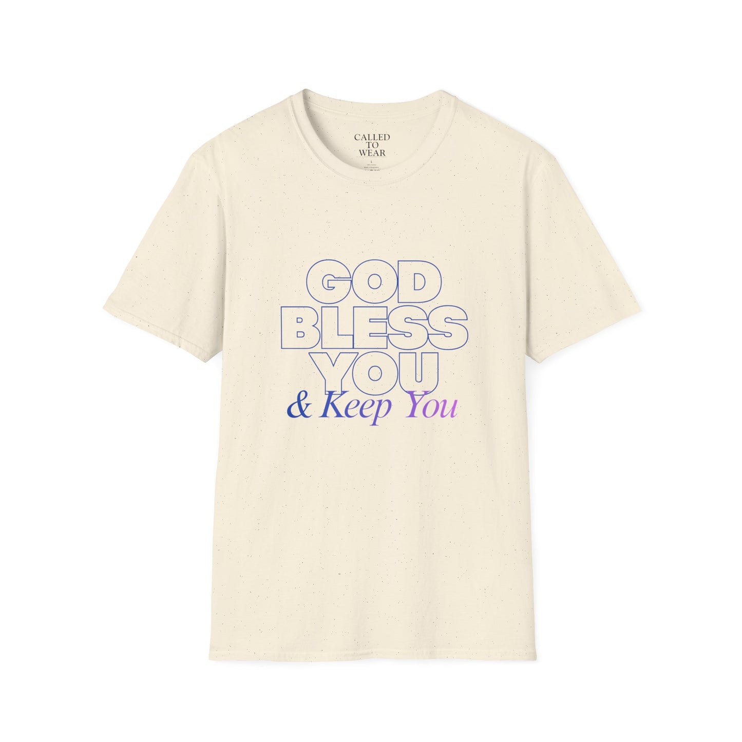 GOD BLESS YOU & Keep You T-Shirt | Minimal Typographic Faith Tee