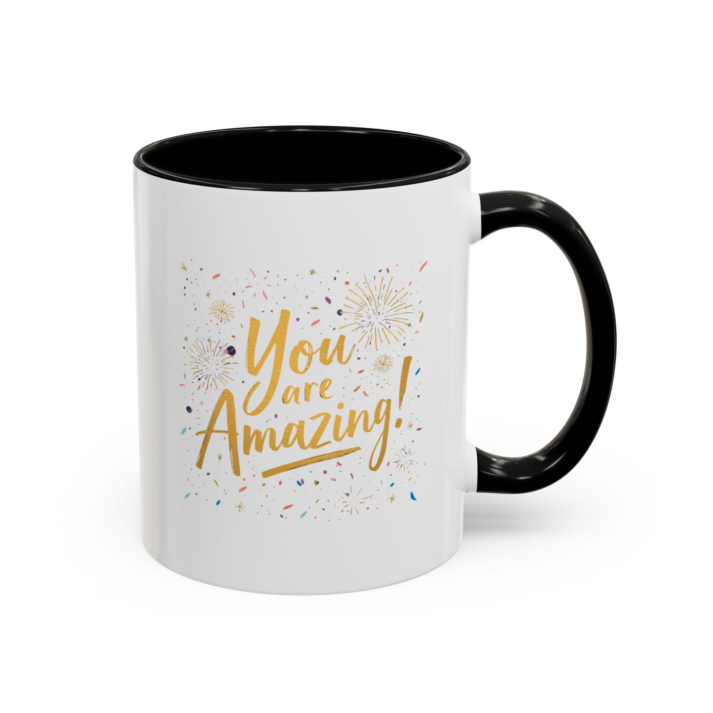 You Are Amazing Hand-Lettered Confetti Mug, Ceramic Coffee Mug
