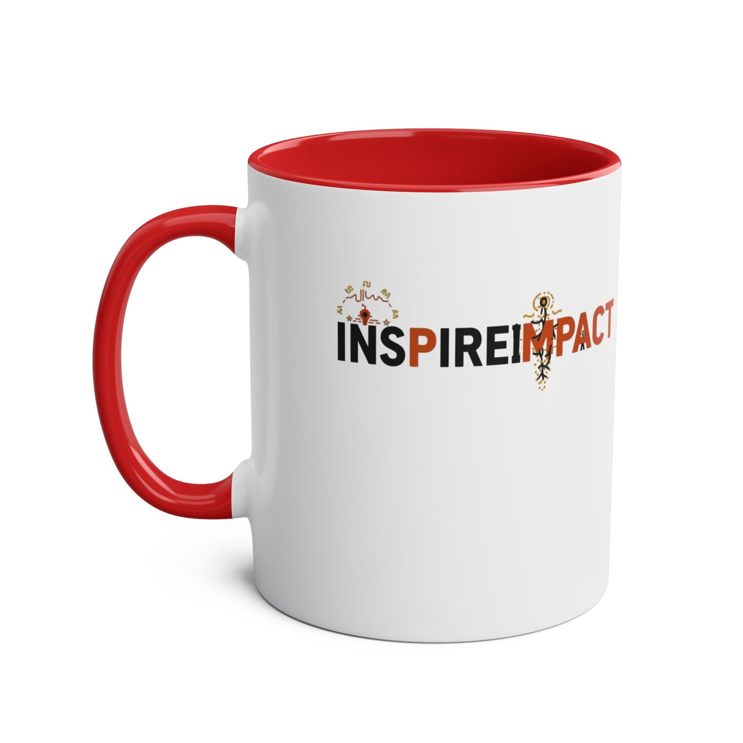 Inspire Impact Mug | Two-Tone 11oz Coffee Mug, Red Interior and Handle