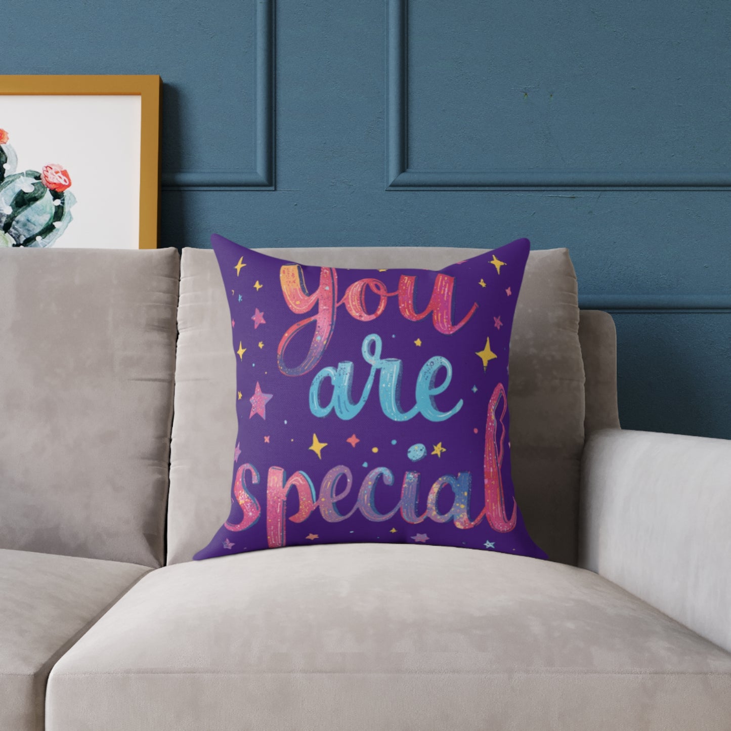 You Are Special pillow | Square Poly Canvas Pillow, inspirational typography