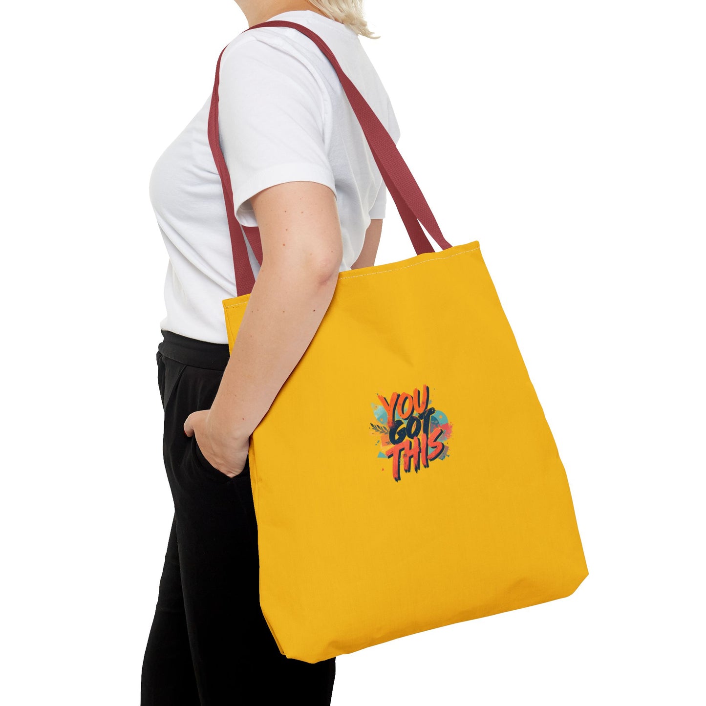 You Got This motivational graphic Tote Bag | positive quote, yellow background