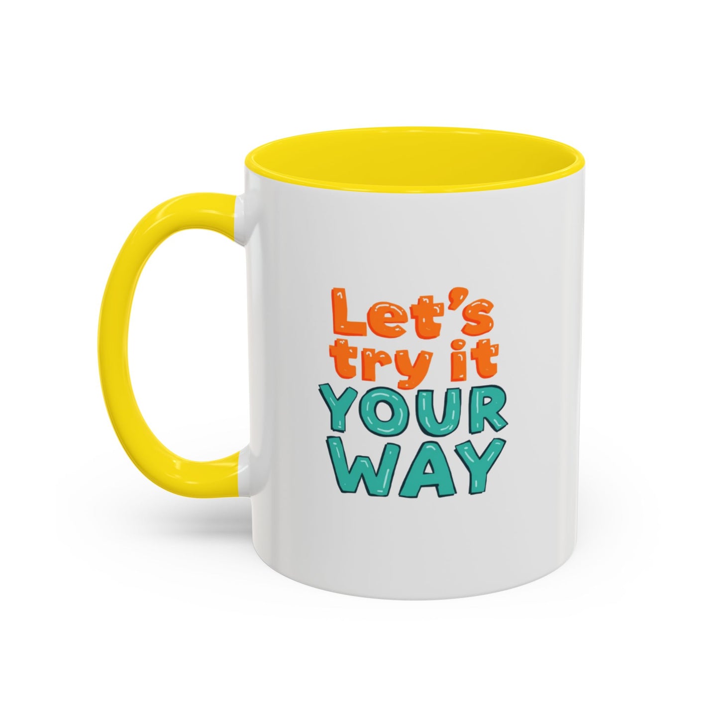 Let’s Try It Your Way Accent Coffee Mug | Typography Retro Colors