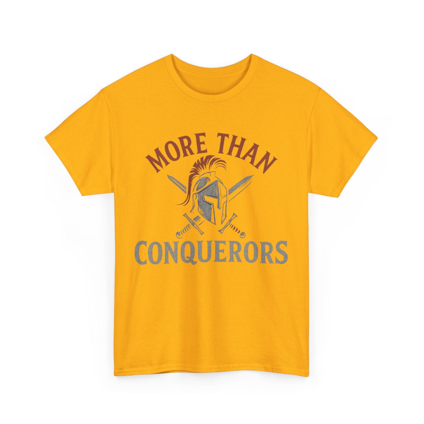More Than Conquerors Unisex Heavy Cotton Tee, Motivational Shirt, Gifts for Him or Her