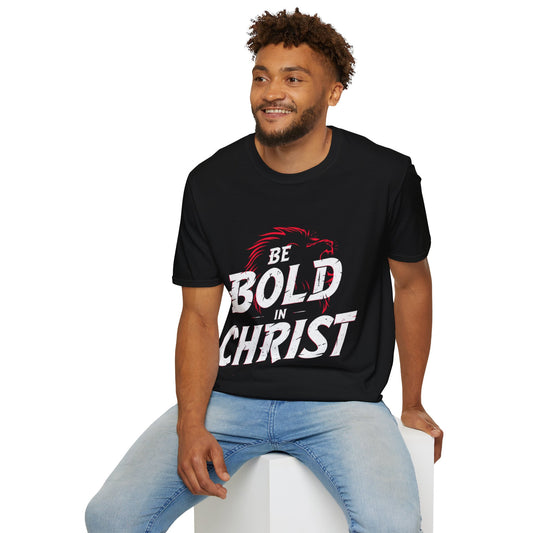 Be Bold in Christ T-Shirt | Christian Faith Tee, Lion Silhouette Typography