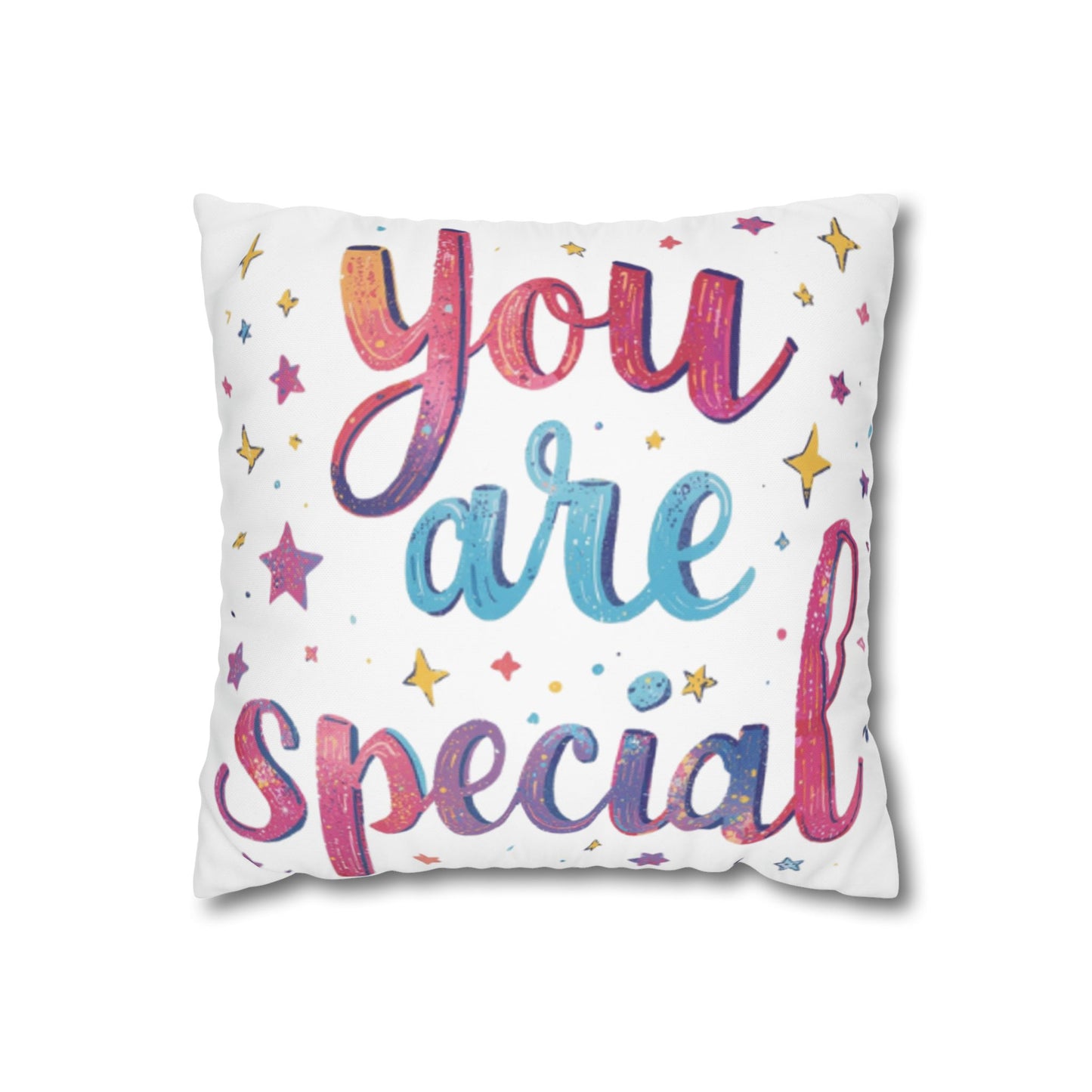 You Are Special throw pillow, square poly canvas pillowcase | inspirational nursery decor