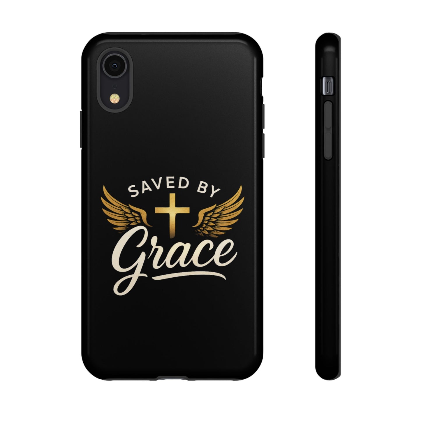 Christian Phone Case - Saved by Grace Design, Unique Gift for Believers, Inspirational Accessory, Stylish Christian Decor