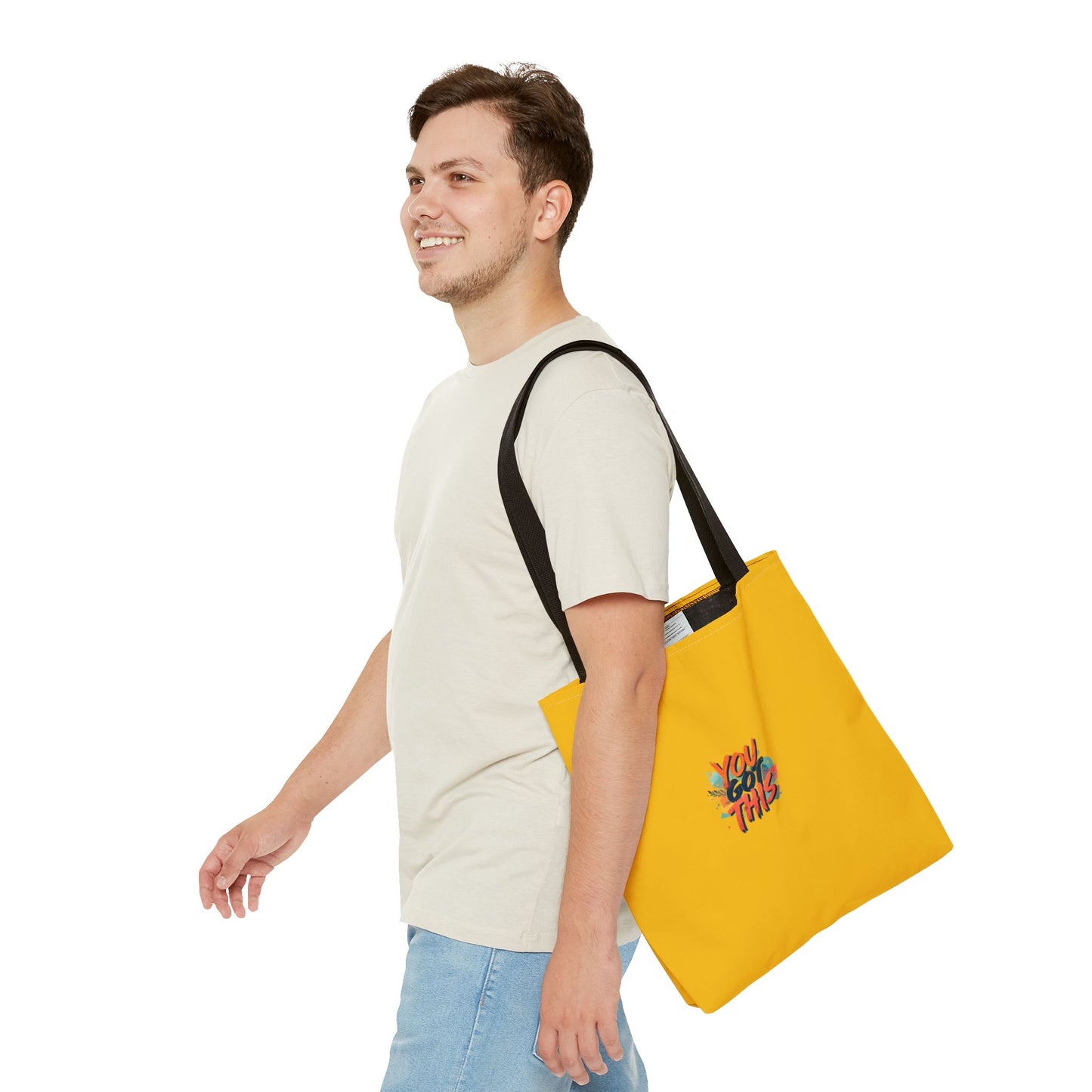 You Got This motivational graphic Tote Bag | positive quote, yellow background