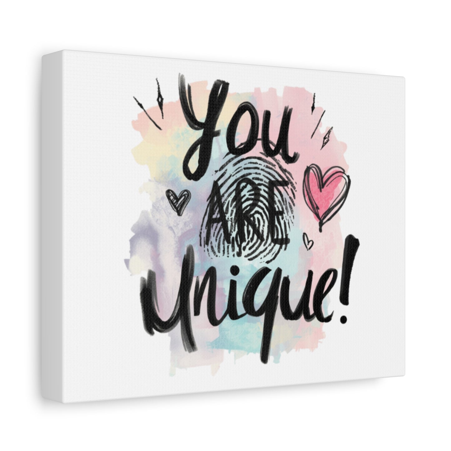 You Are Unique fingerprint heart canvas