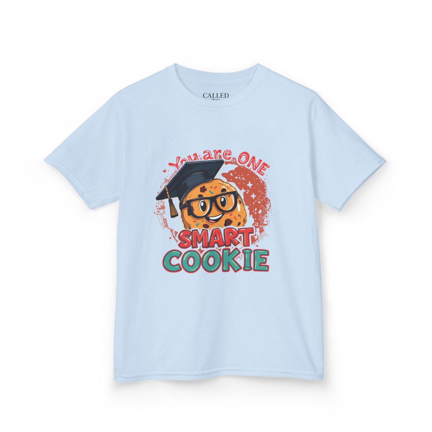 You Are One Smart Cookie kids tee | Smiling Cookie with Graduation Cap & Glasses
