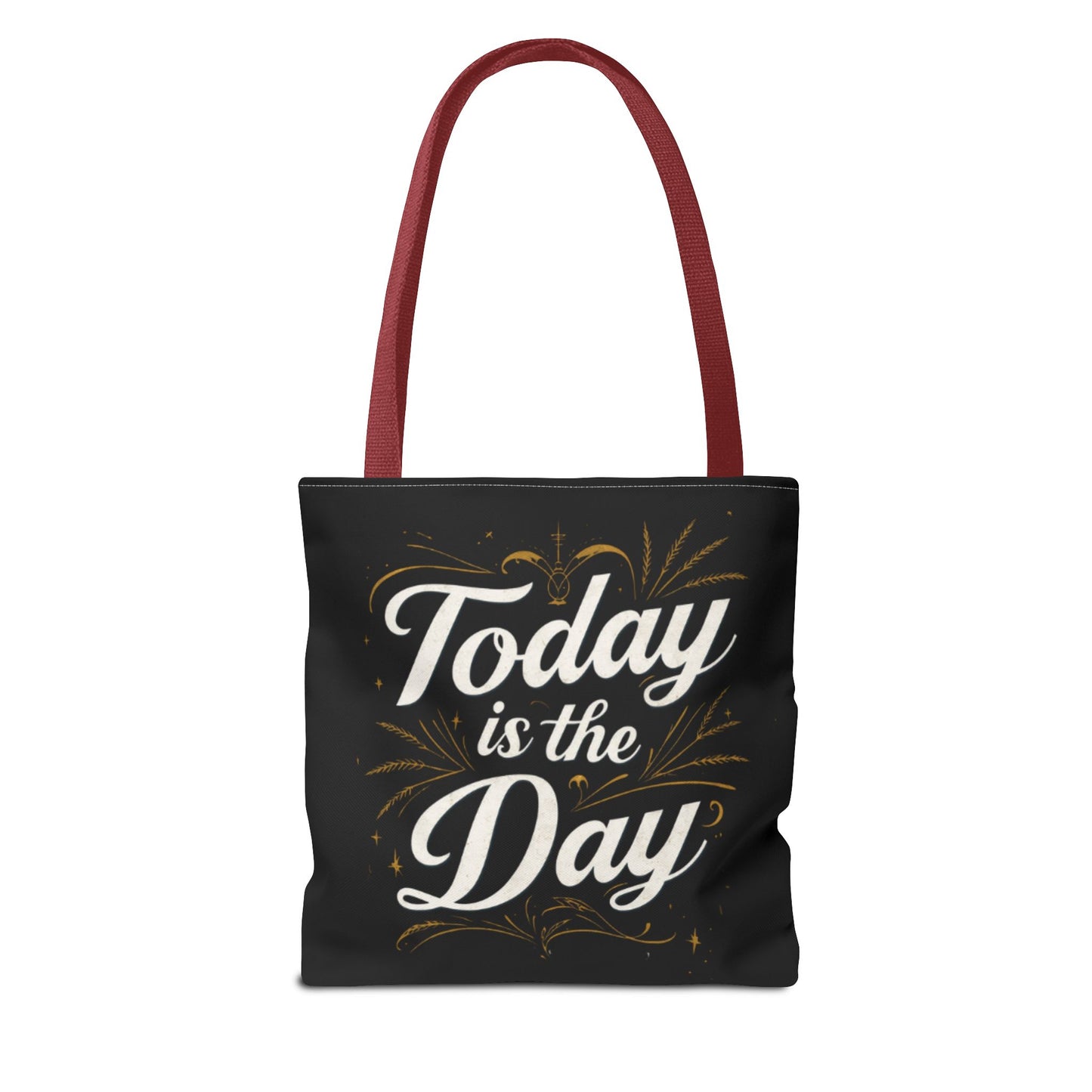 Today Is the Day tote bag | Hand-lettered script, charcoal motivational design