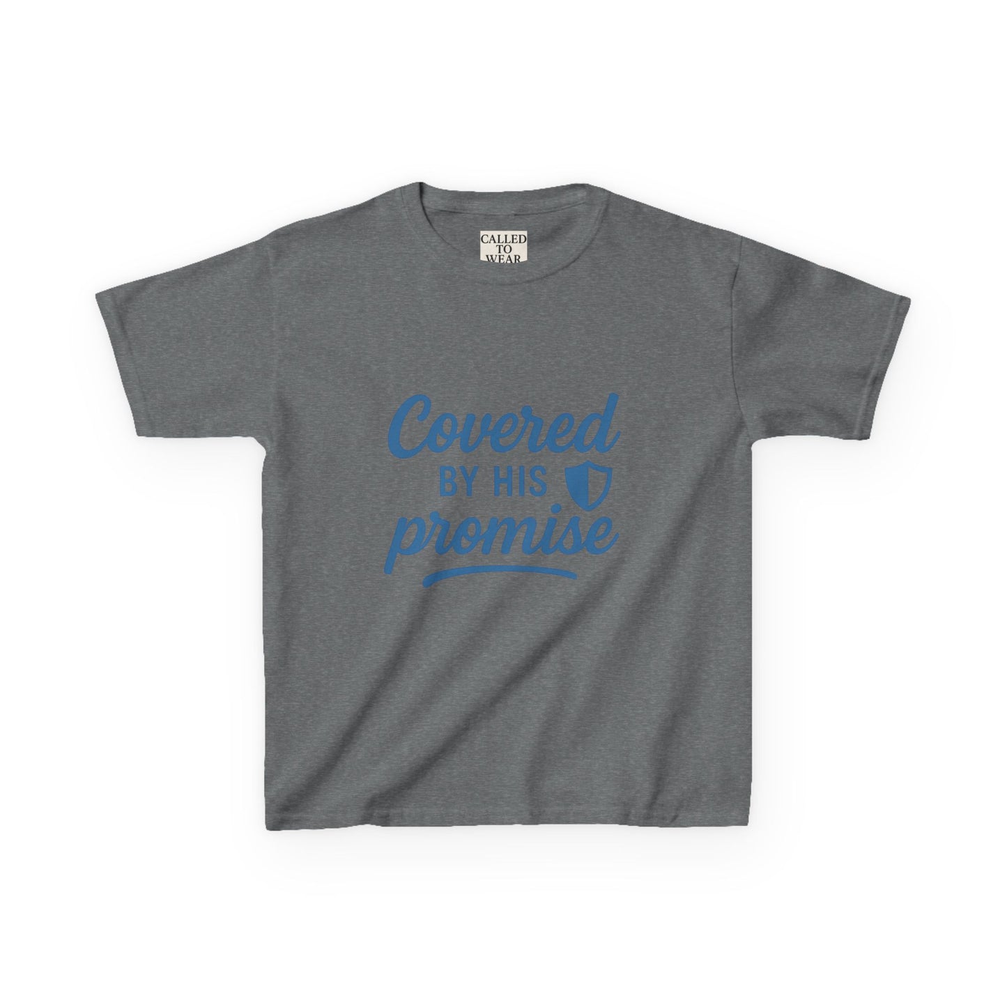 Inspirational Kids Tee - Covered by His Promise, Faith-Based Christian Shirt