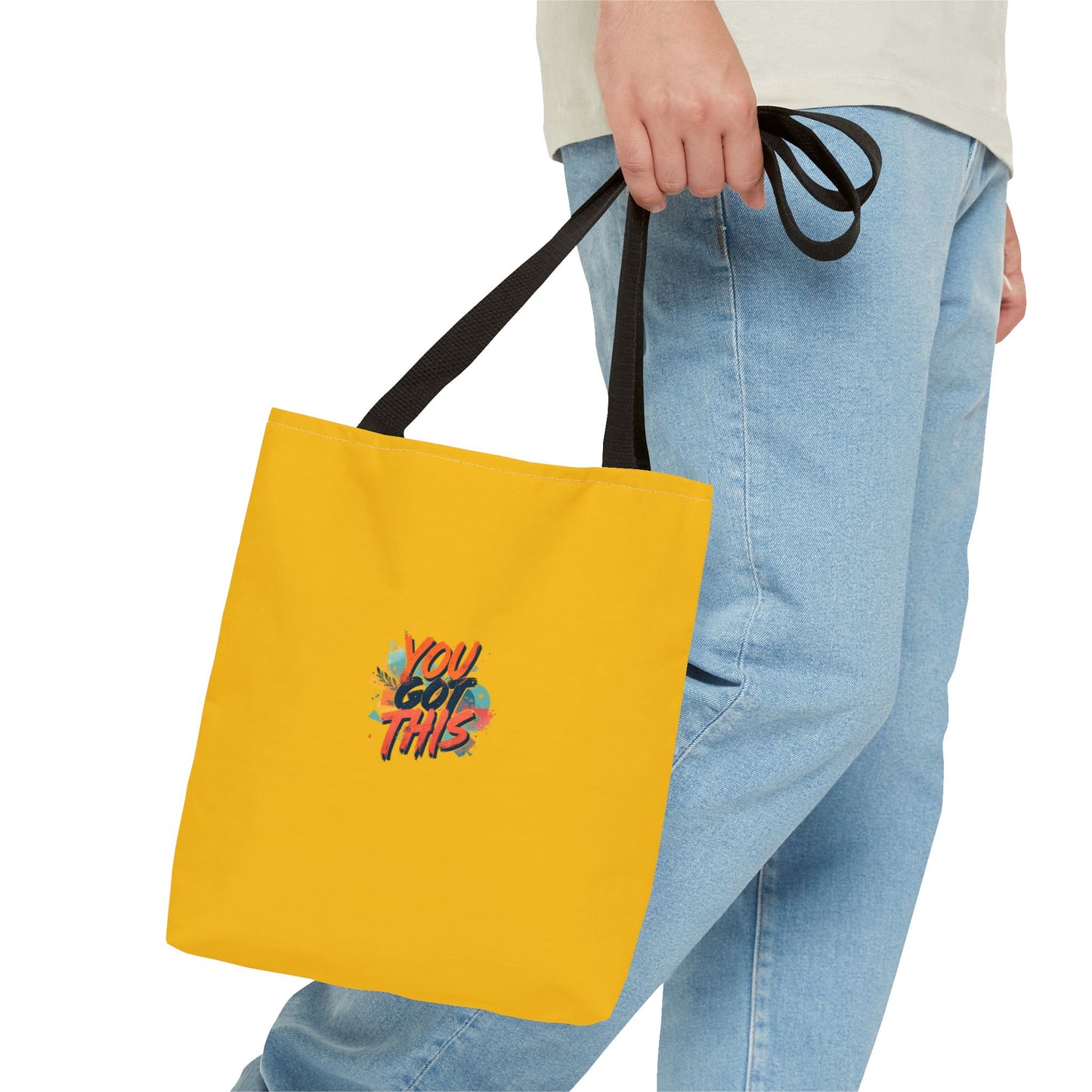 You Got This motivational graphic Tote Bag | positive quote, yellow background