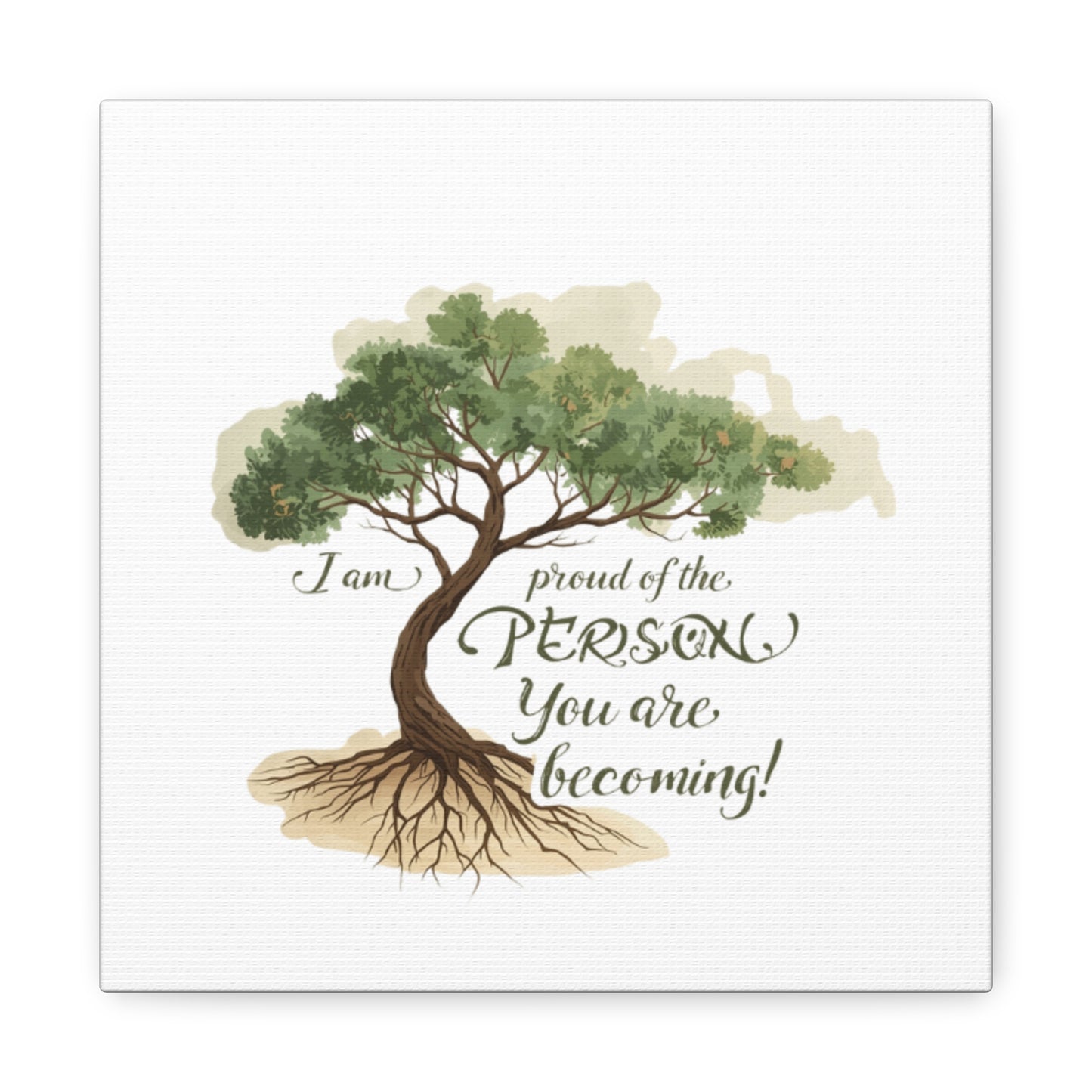 Tree of Growth Inspirational Quote Matte Canvas