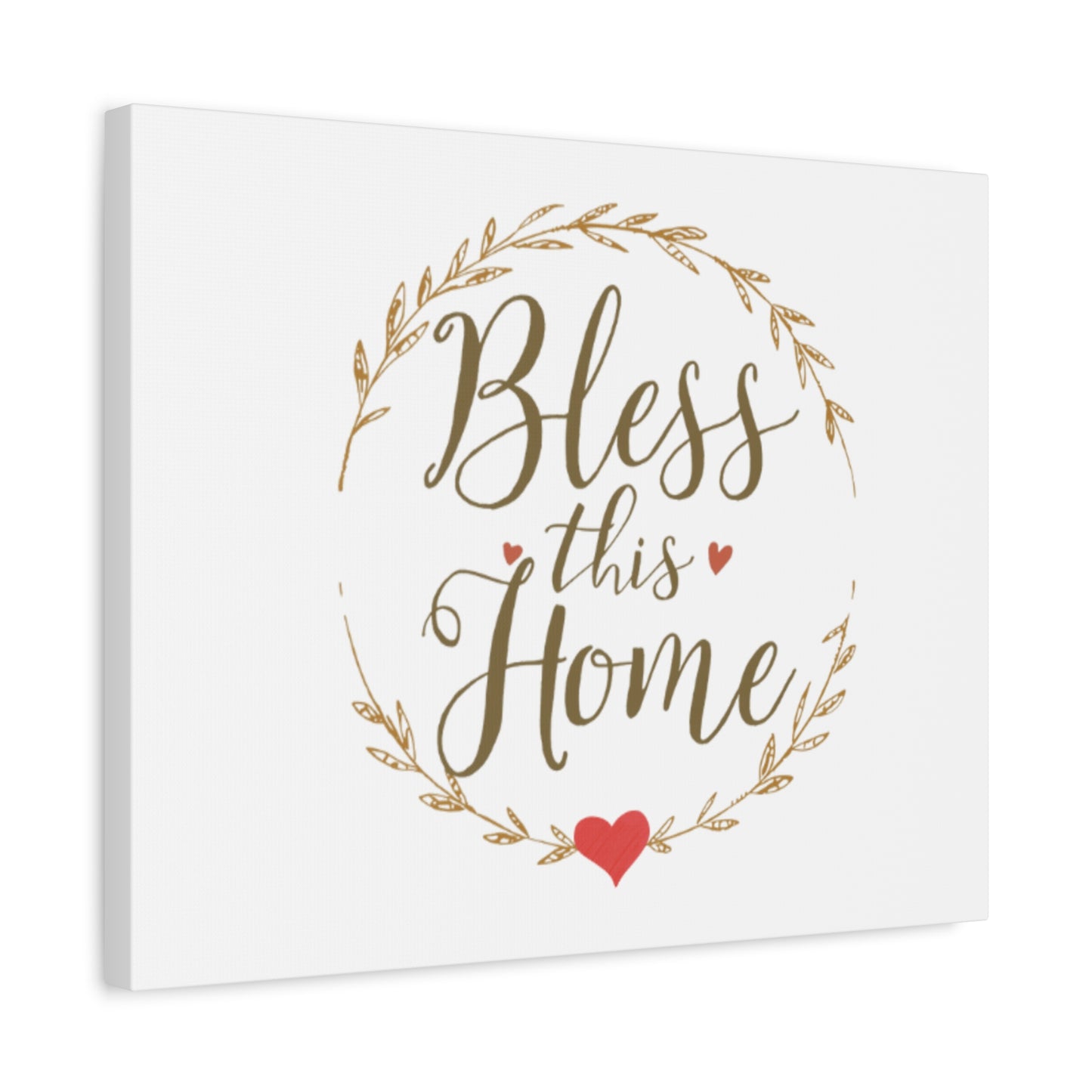 Bless This Home laurel wreath wall art Canvas | Matte Stretched 1.25"