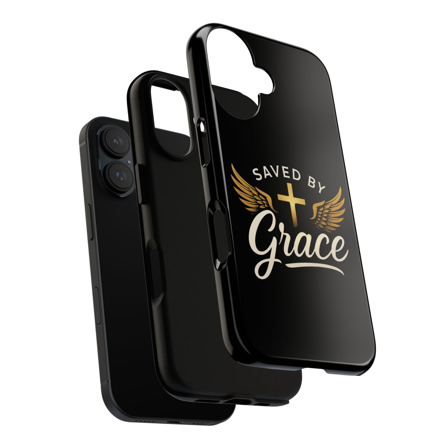 Christian Phone Case - Saved by Grace Design, Unique Gift for Believers, Inspirational Accessory, Stylish Christian Decor