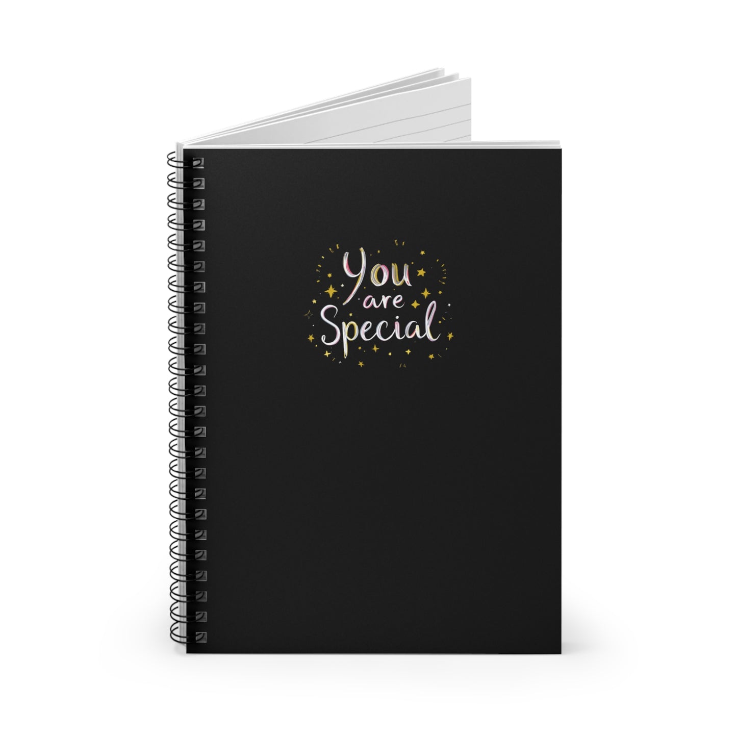 You Are Special spiral notebook | ruled lined journal, black cover, handwritten script