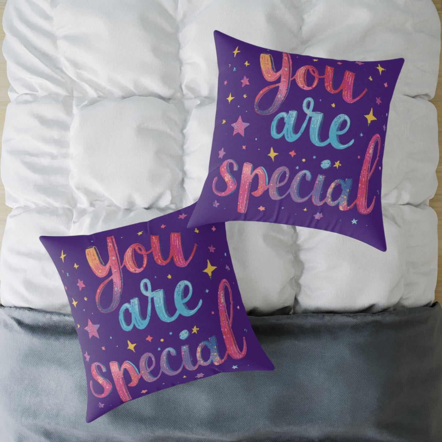 You Are Special pillow | Square Poly Canvas Pillow, inspirational typography