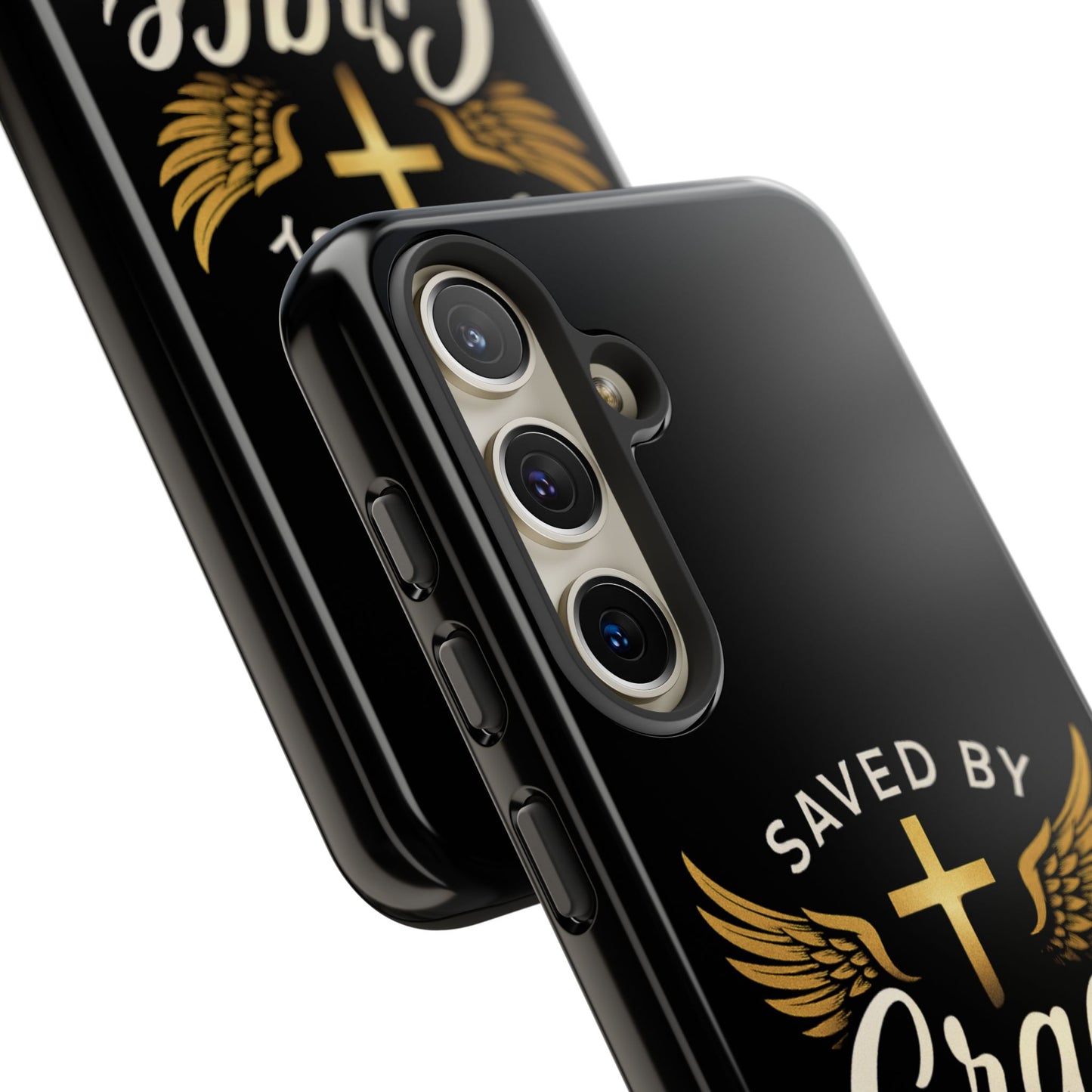 Christian Phone Case - Saved by Grace Design, Unique Gift for Believers, Inspirational Accessory, Stylish Christian Decor