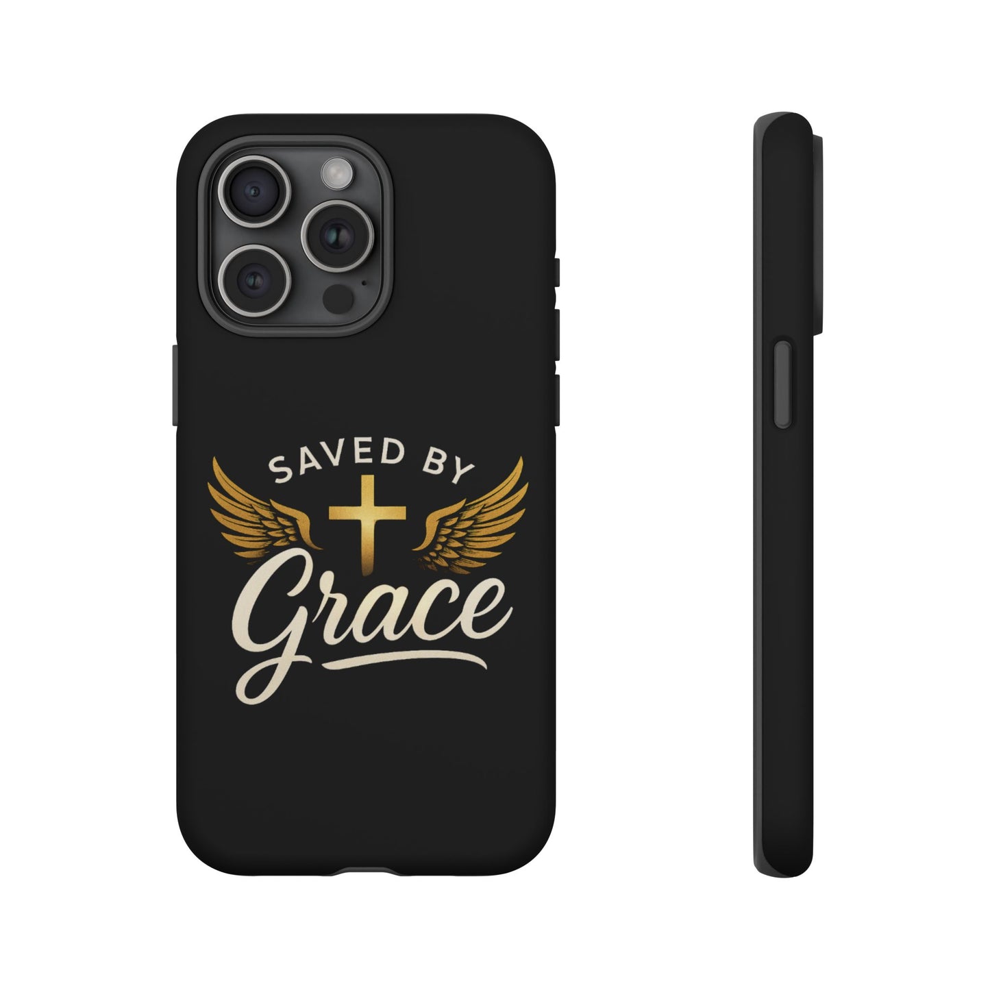 Christian Phone Case - Saved by Grace Design, Unique Gift for Believers, Inspirational Accessory, Stylish Christian Decor