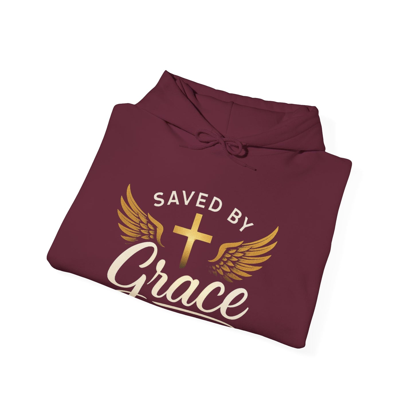 Saved by Grace Hooded Sweatshirt, Christian Apparel, Inspirational Hoodie, Faith Merchandise, Religious Gift, Unisex Streetwear