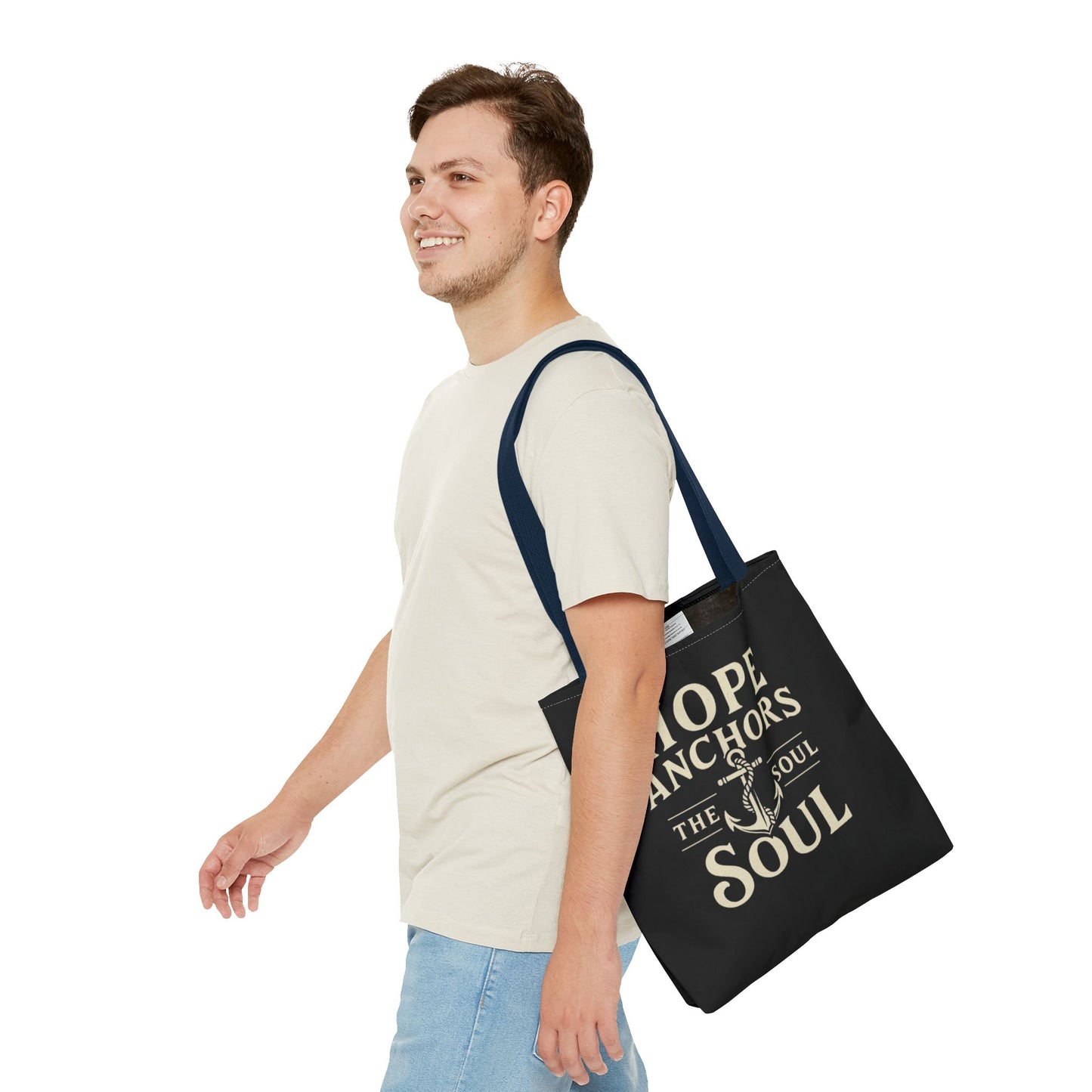 Inspirational Tote Bag - Hope Anchors the Soul, Everyday Use, Beach Bag, Travel Companion