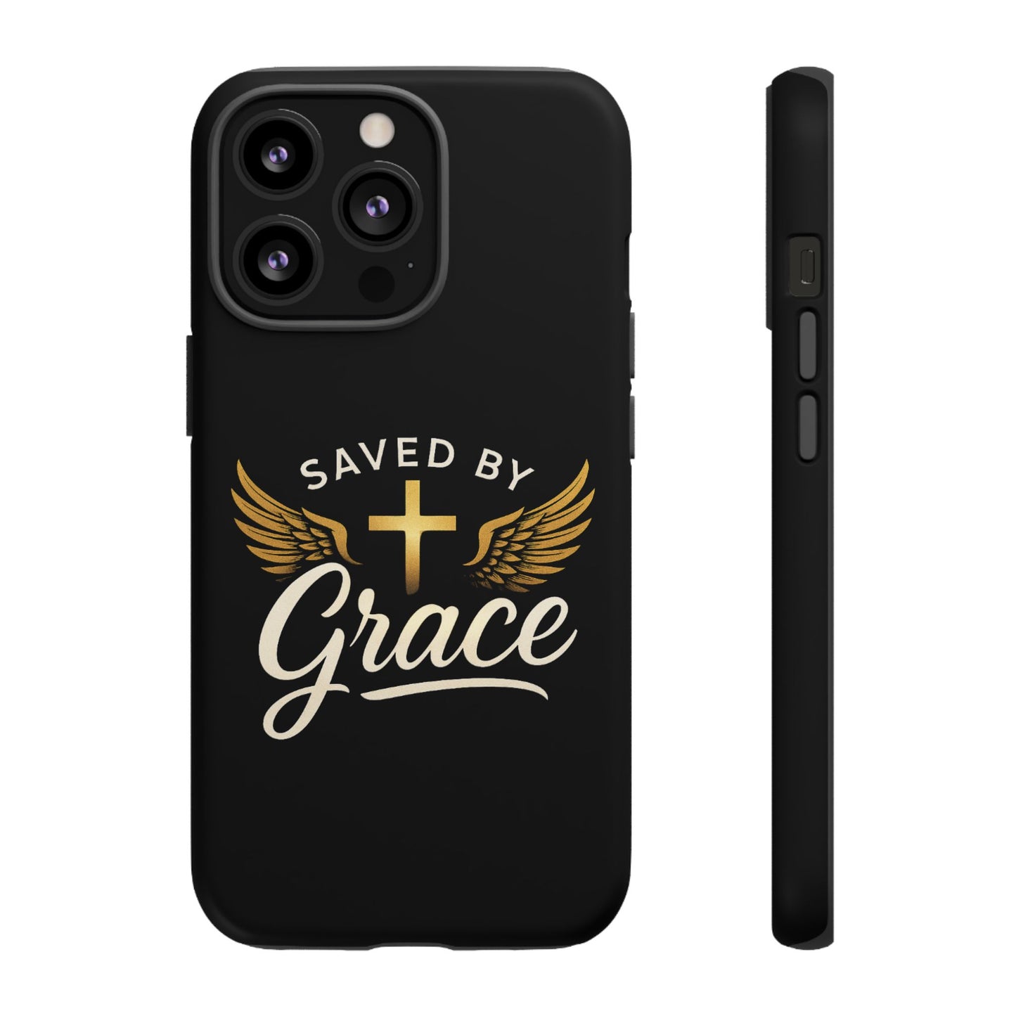 Christian Phone Case - Saved by Grace Design, Unique Gift for Believers, Inspirational Accessory, Stylish Christian Decor