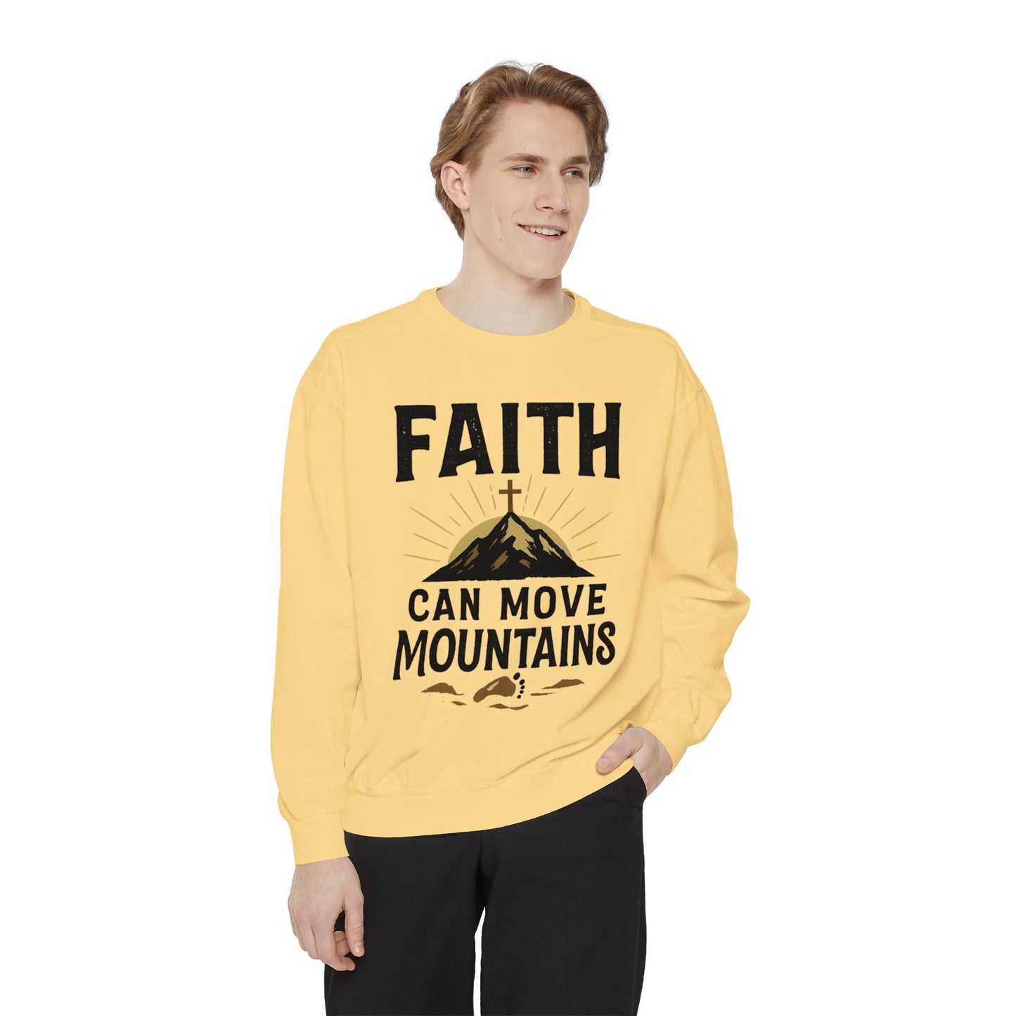 Faith-Inspired Garment-Dyed Sweatshirt | Cozy Christian Apparel, Inspirational Gift, Faith Merchandise, Unisex Crewneck, Casual Sweat