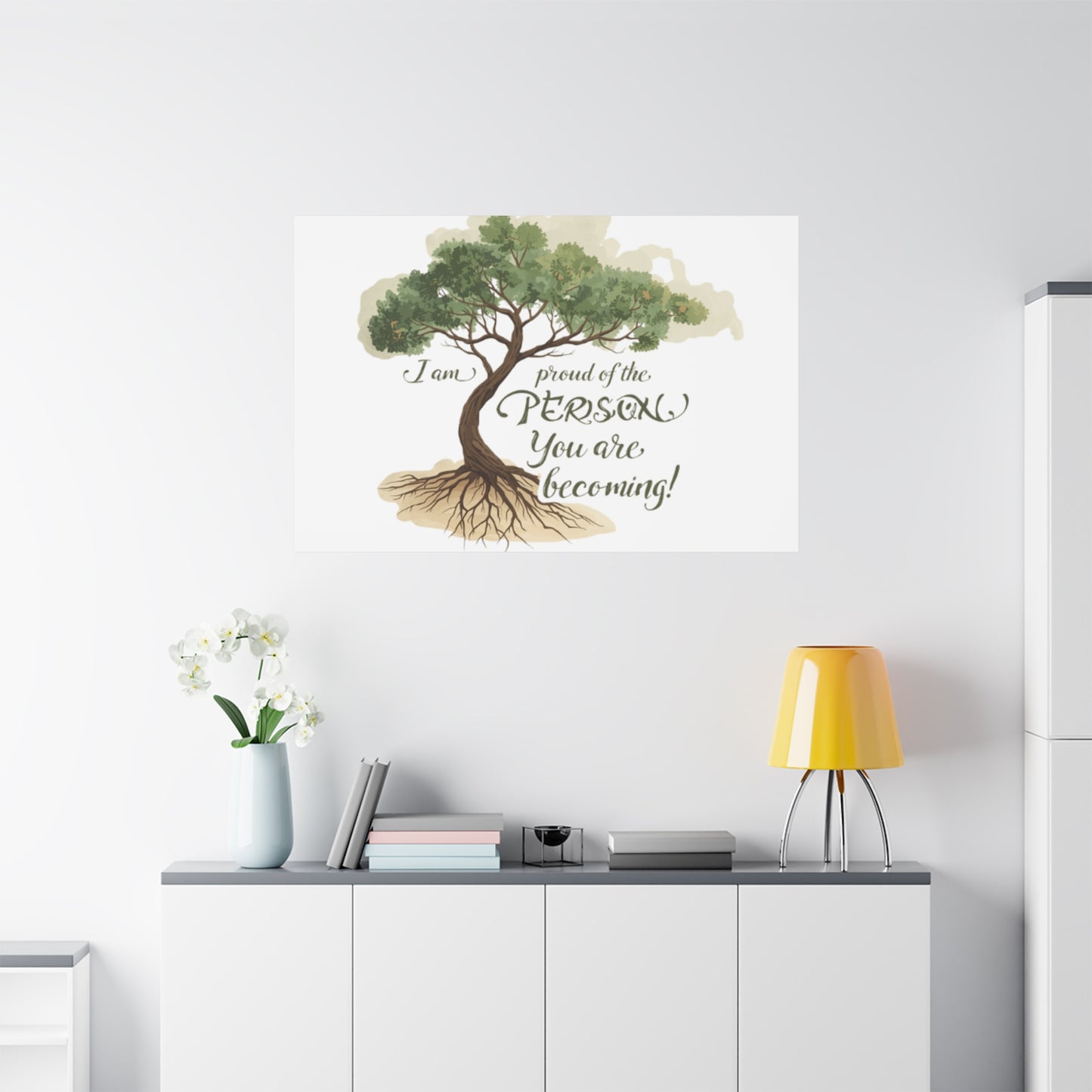 Tree of Growth Inspirational Quote Matte Canvas