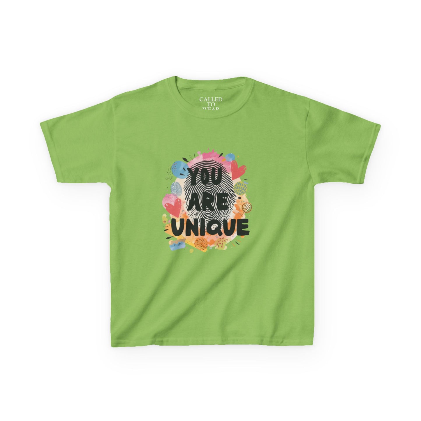 You Are Unique Kids Tee | Colorful Watercolor Animals, Positive Message