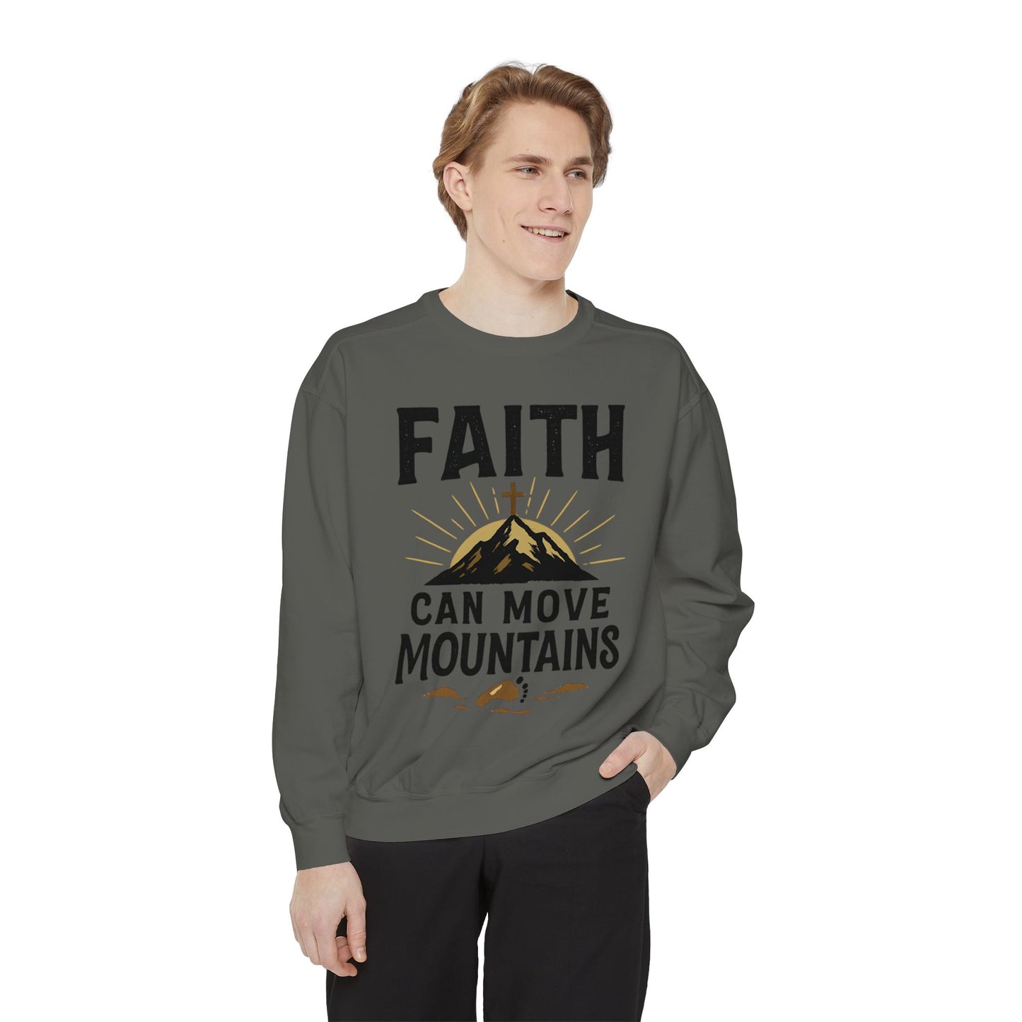 Faith-Inspired Garment-Dyed Sweatshirt | Cozy Christian Apparel, Inspirational Gift, Faith Merchandise, Unisex Crewneck, Casual Sweat