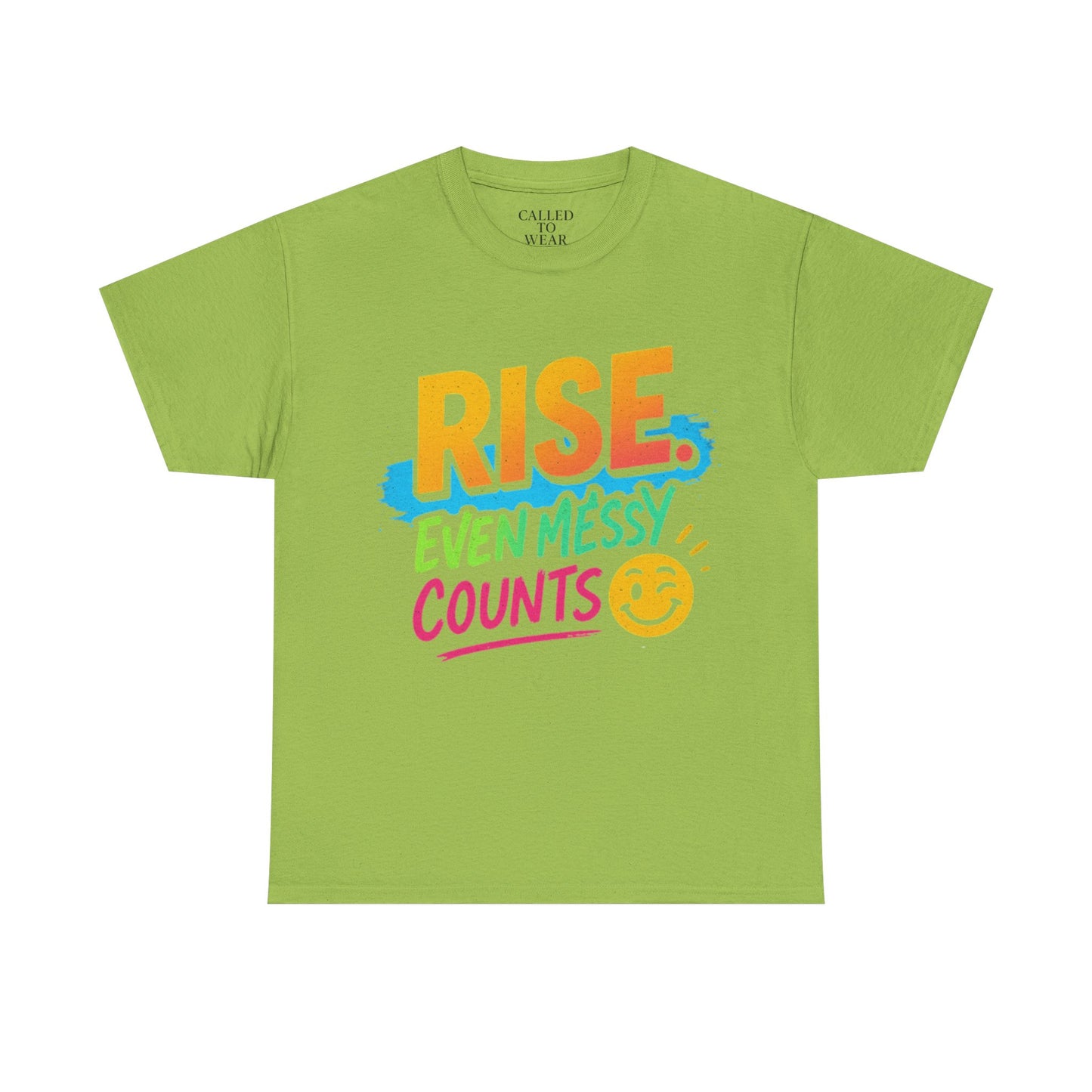 Rise Even Messy Counts Tee | Smiley Brushstroke Motivation