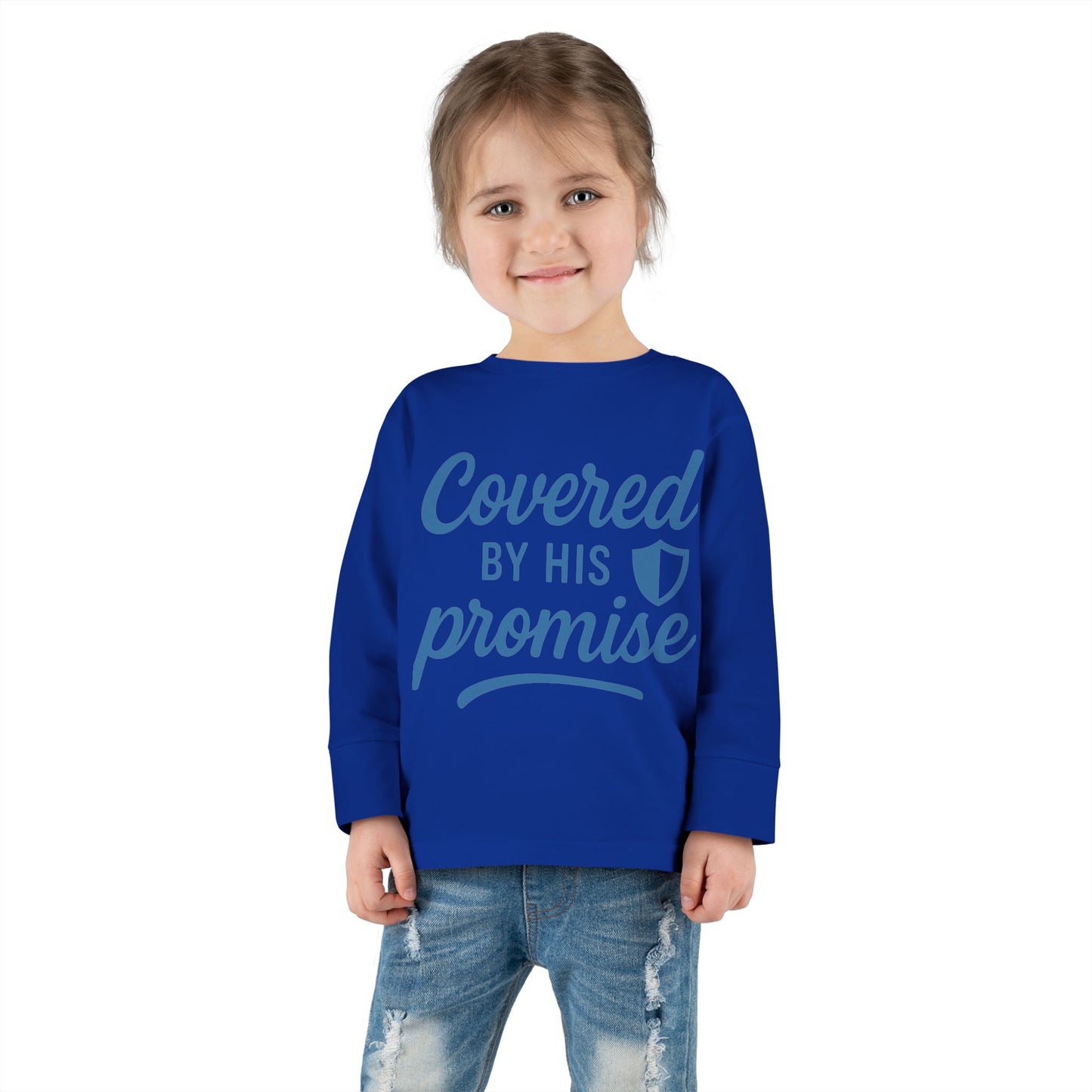 Covered by His Promise Toddler Long Sleeve Tee