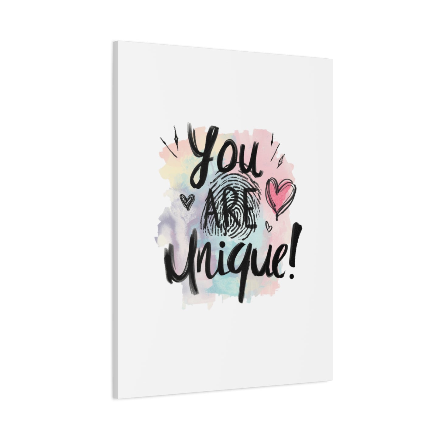 You Are Unique fingerprint heart canvas