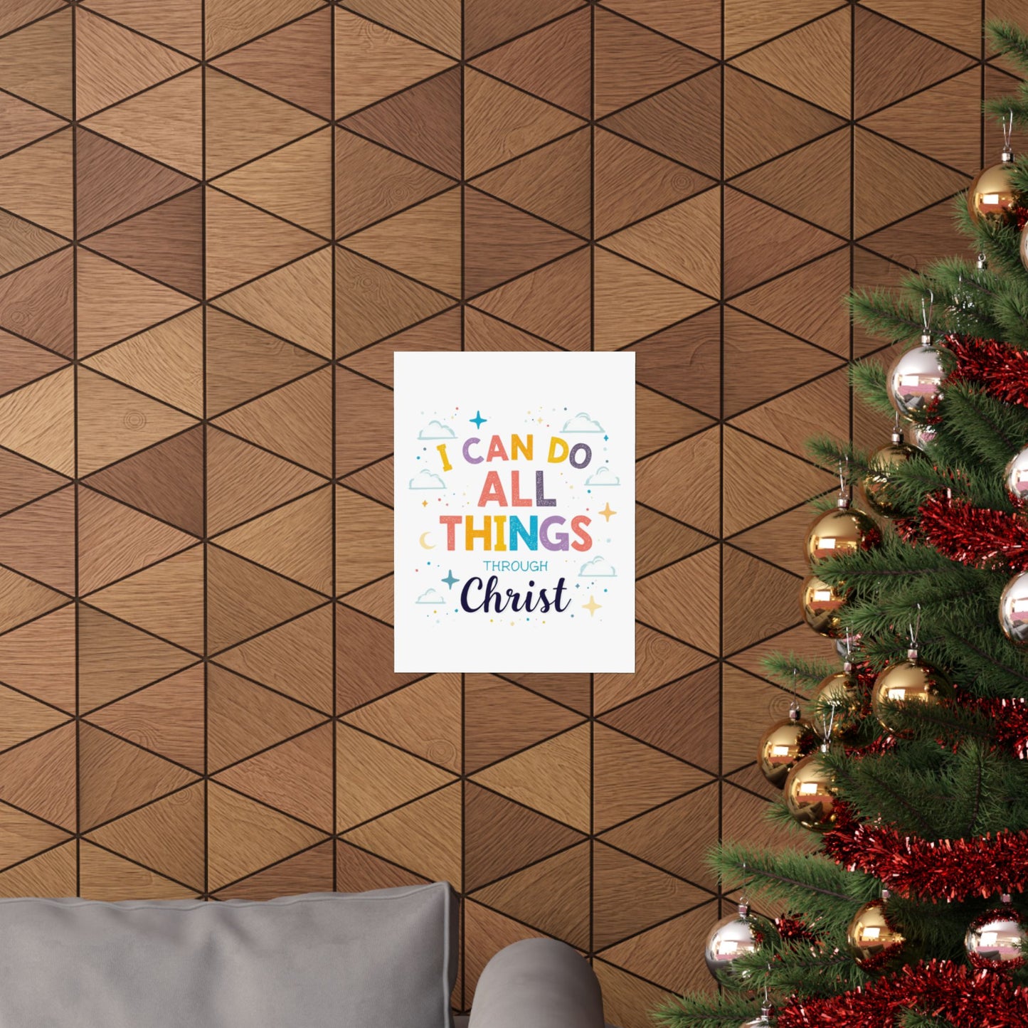 I Can Do All Things Through Christ Poster | Matte Vertical Inspirational Christian Wall Art