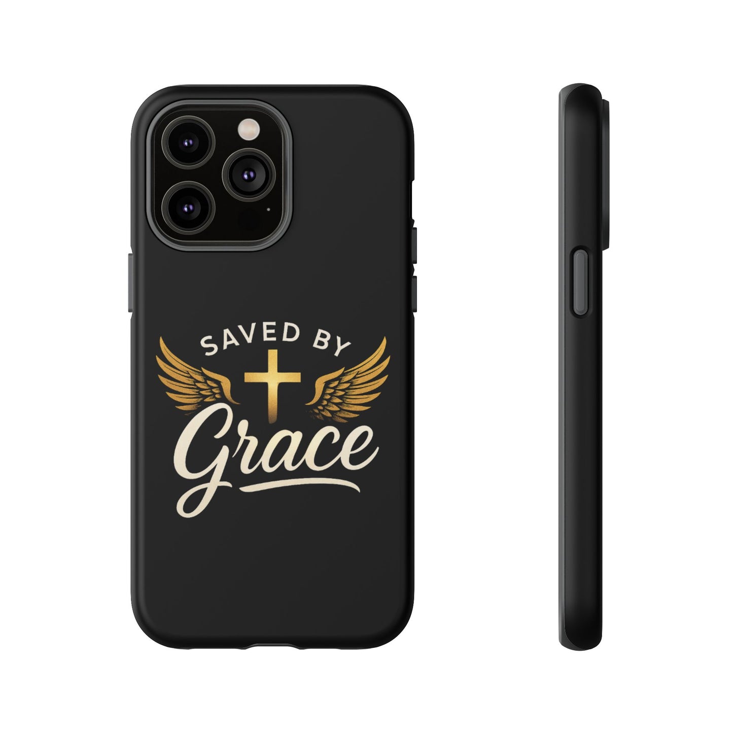 Christian Phone Case - Saved by Grace Design, Unique Gift for Believers, Inspirational Accessory, Stylish Christian Decor