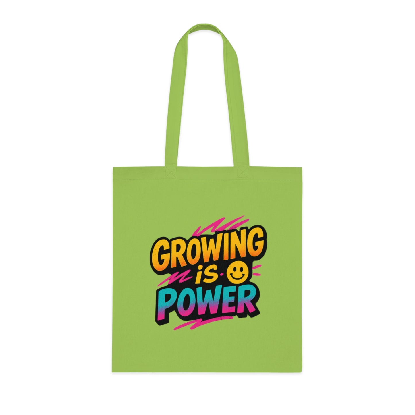 Empowering Cotton Tote Bag - "Growing is Power" - Eco-Friendly, Reusable, Gift for Students, Motivational, Everyday Use