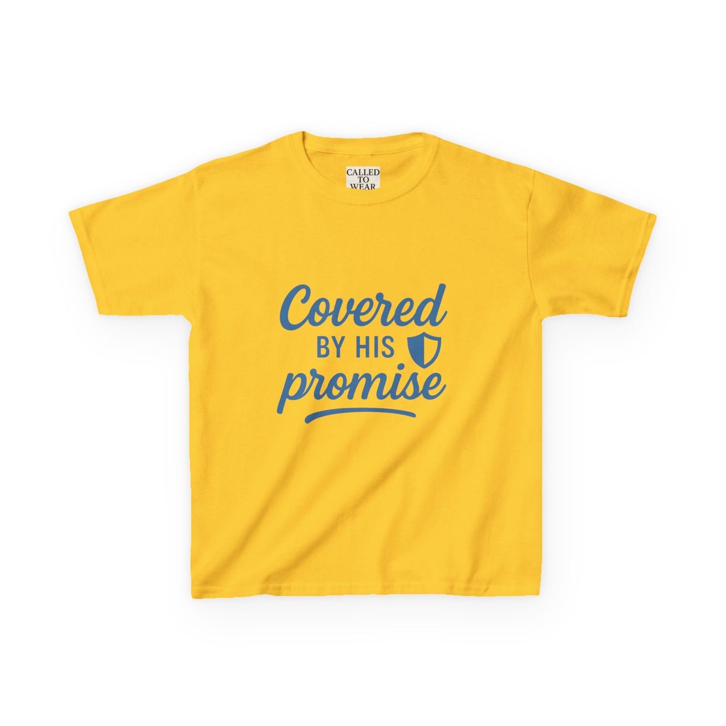 Inspirational Kids Tee - Covered by His Promise, Faith-Based Christian Shirt