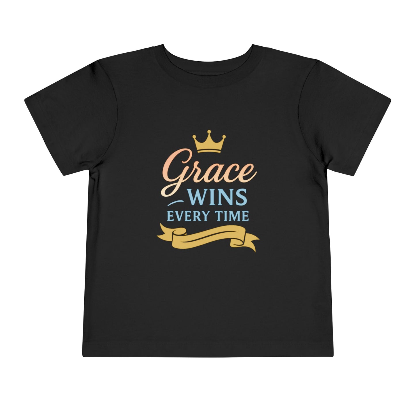 Toddler Short Sleeve Tee - "Grace Wins Every Time" Inspirational Kids T-Shirt, Perfect for Birthdays, Playdates, Baby Showers, Gifts, [...]